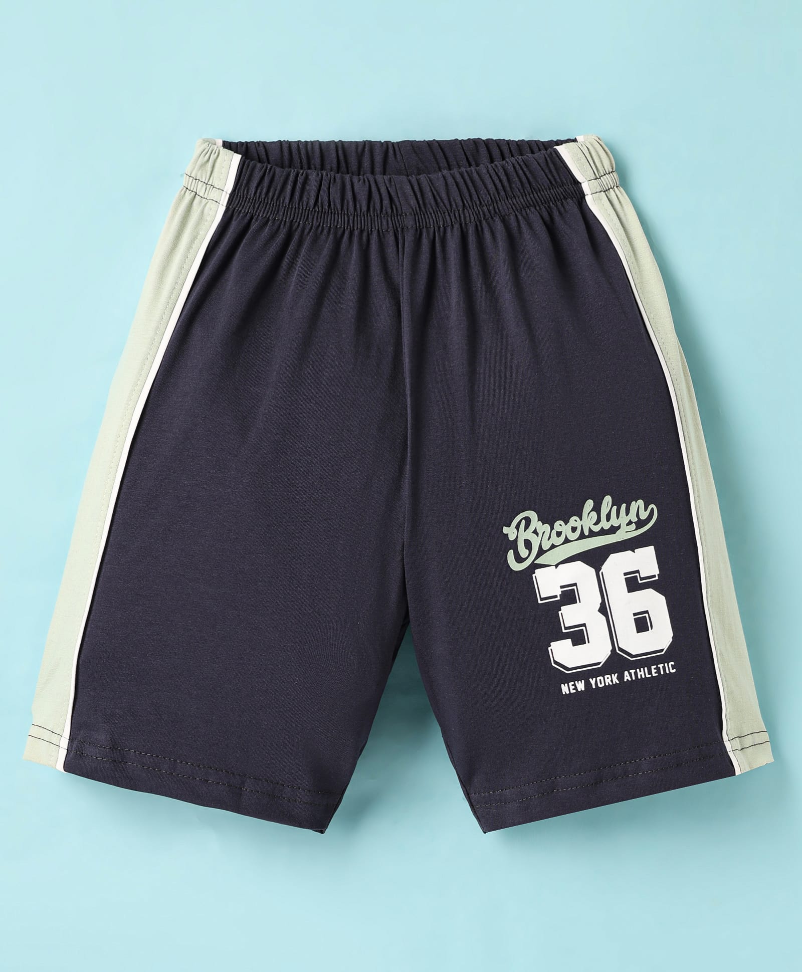 Taeko Single Jersey Knit Knee Length Shorts with Sport Theme Text Print -Charcoal Grey-image-11