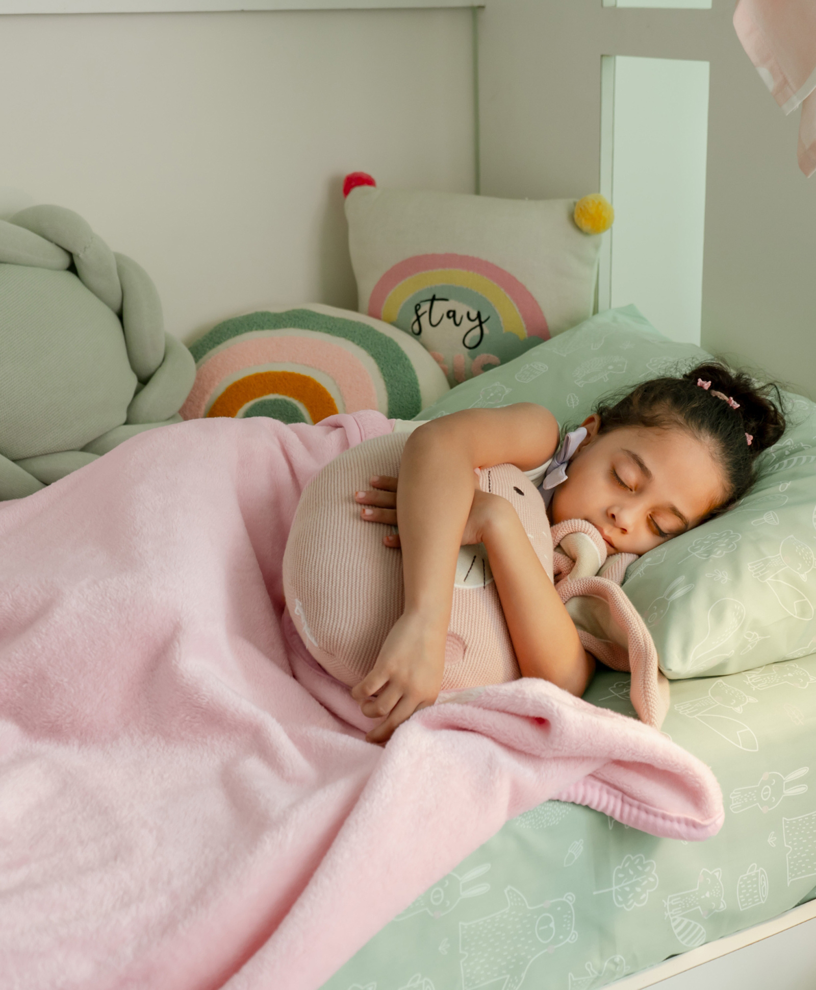 Haus & Kinder Plain Brush Cloth Super Soft Plush SingleFlannel Blanket, Baby Pink