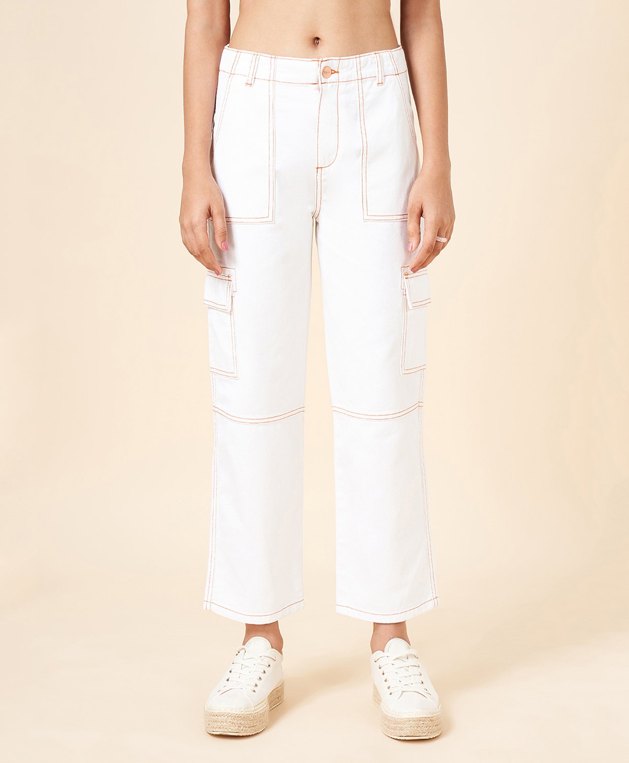 Coolsters by Pantaloons Cotton Solid Jeans - White-picture-10
