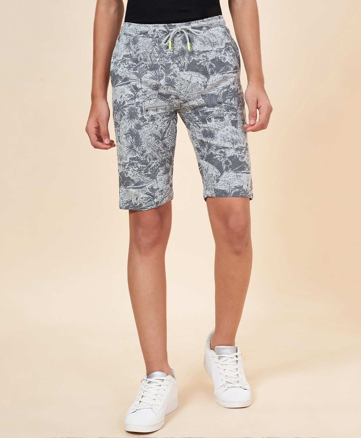 Coolsters by Pantaloons Cotton House & Trees Printed Shorts - Grey-image-22