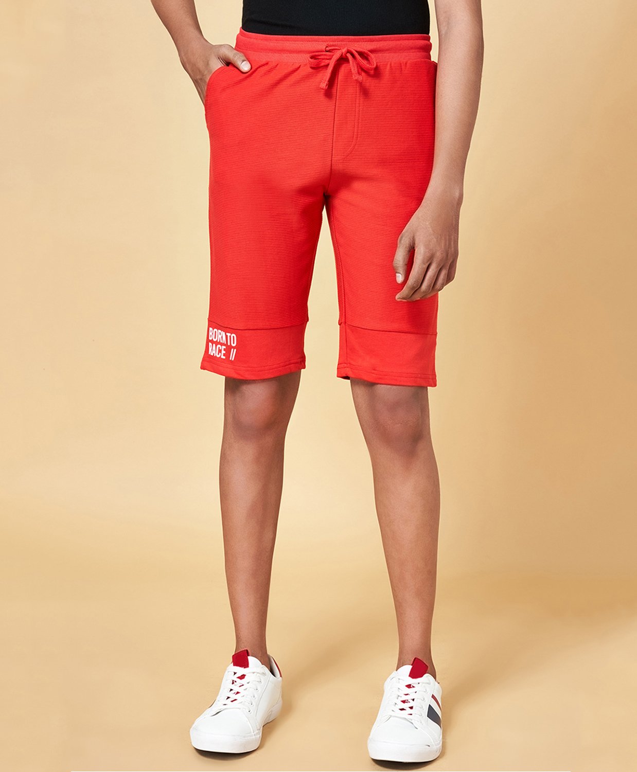 Coolsters by Pantaloons Cotton Born To Race Text Printed Shorts - Red-picture-20