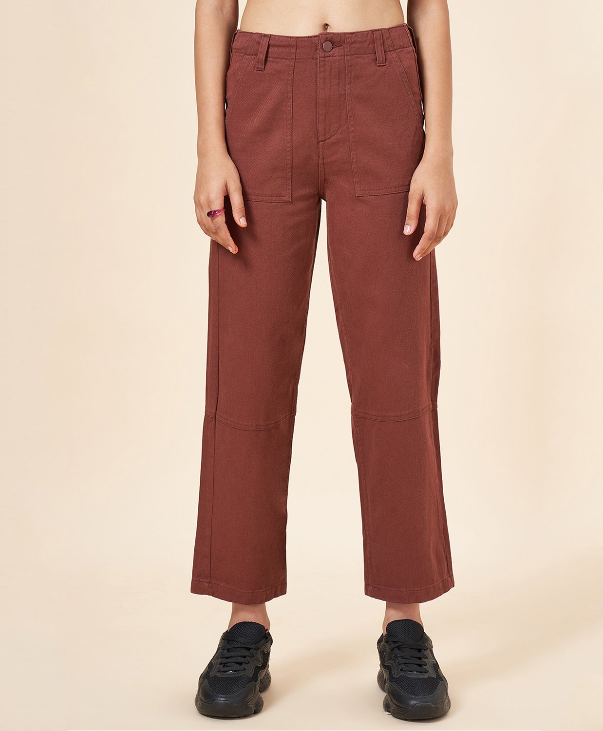 Coolsters by Pantaloons Cotton Solid Pant - Brown-image-14