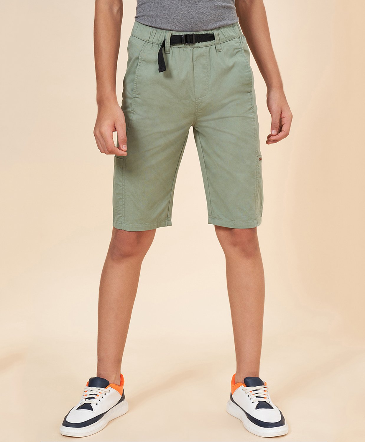 Coolsters by Pantaloons Cotton Solid Shorts - Olive Green-image-23