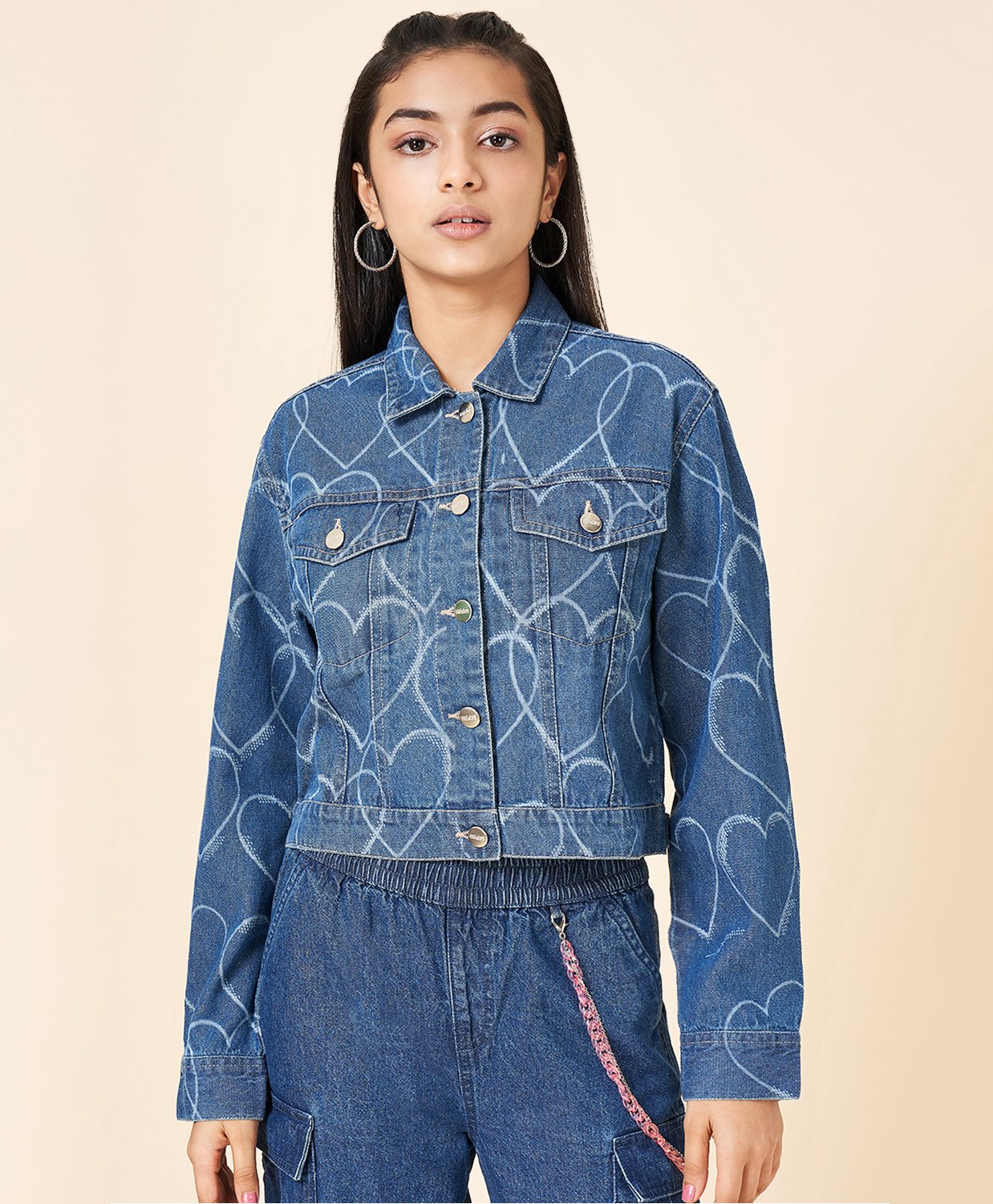 Coolsters by Pantaloons Cotton Full Sleeves Hearts Printed Jacket - Navy-picture-12