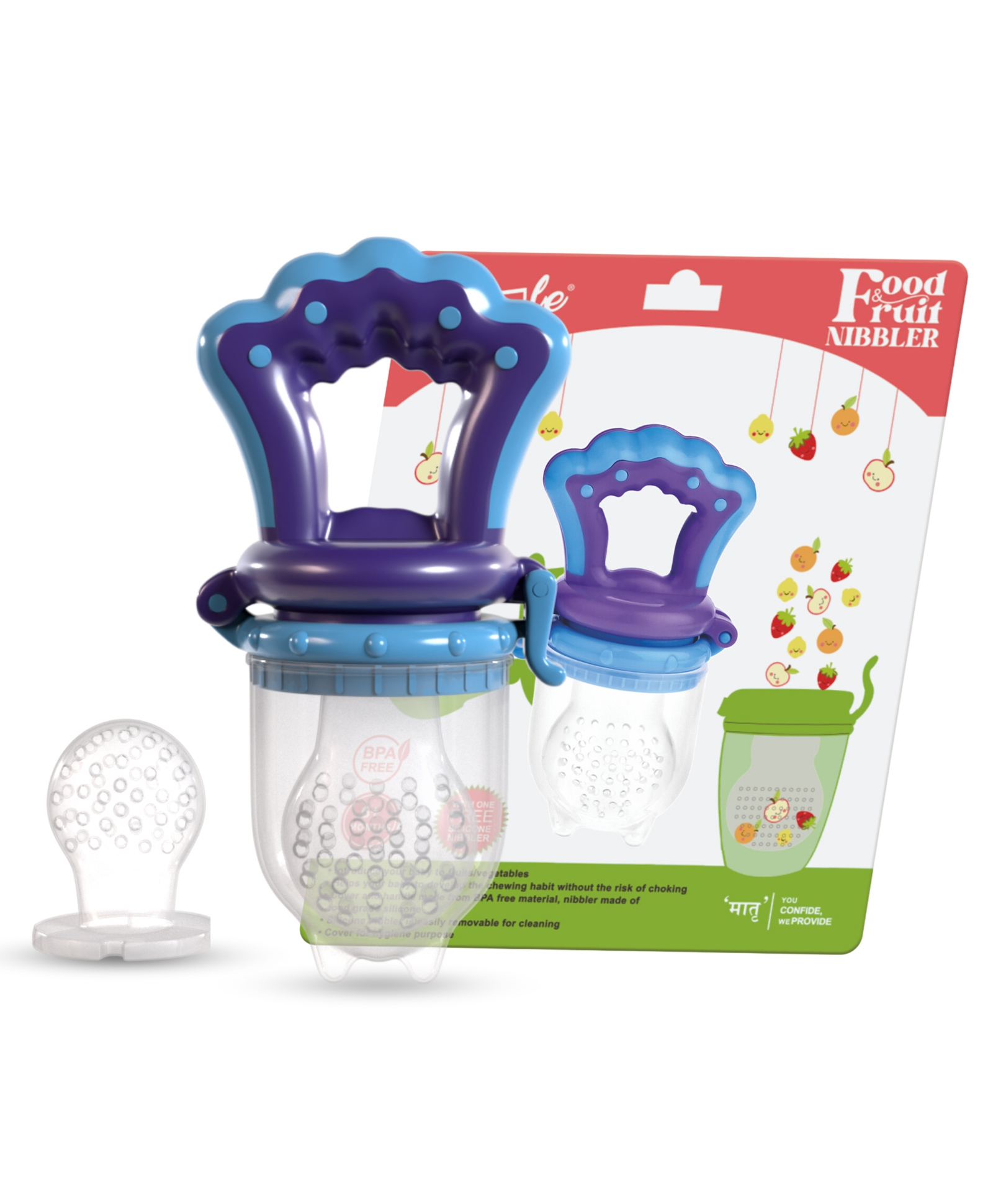 Cradle Food & Fruit Nibbler - Purple & Blue-picture-2