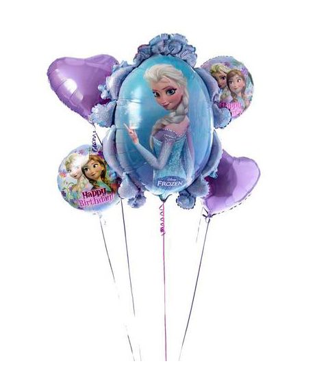 Funcart Disney Frozen Birthday Foil Balloon Bouquet - 5 Pieces-picture-30