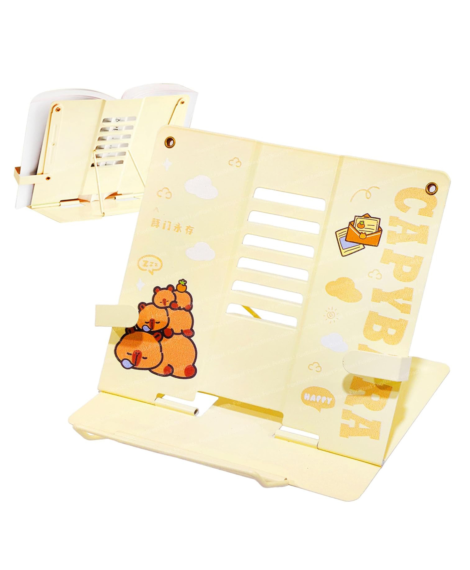 Elecart Capybara Yellow Metal Book Stand-image-1