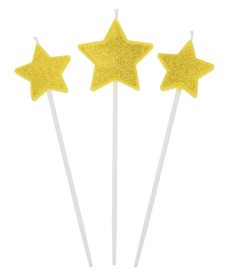Funcart Star on Stick Candle Golden - Pack of 3-picture-12