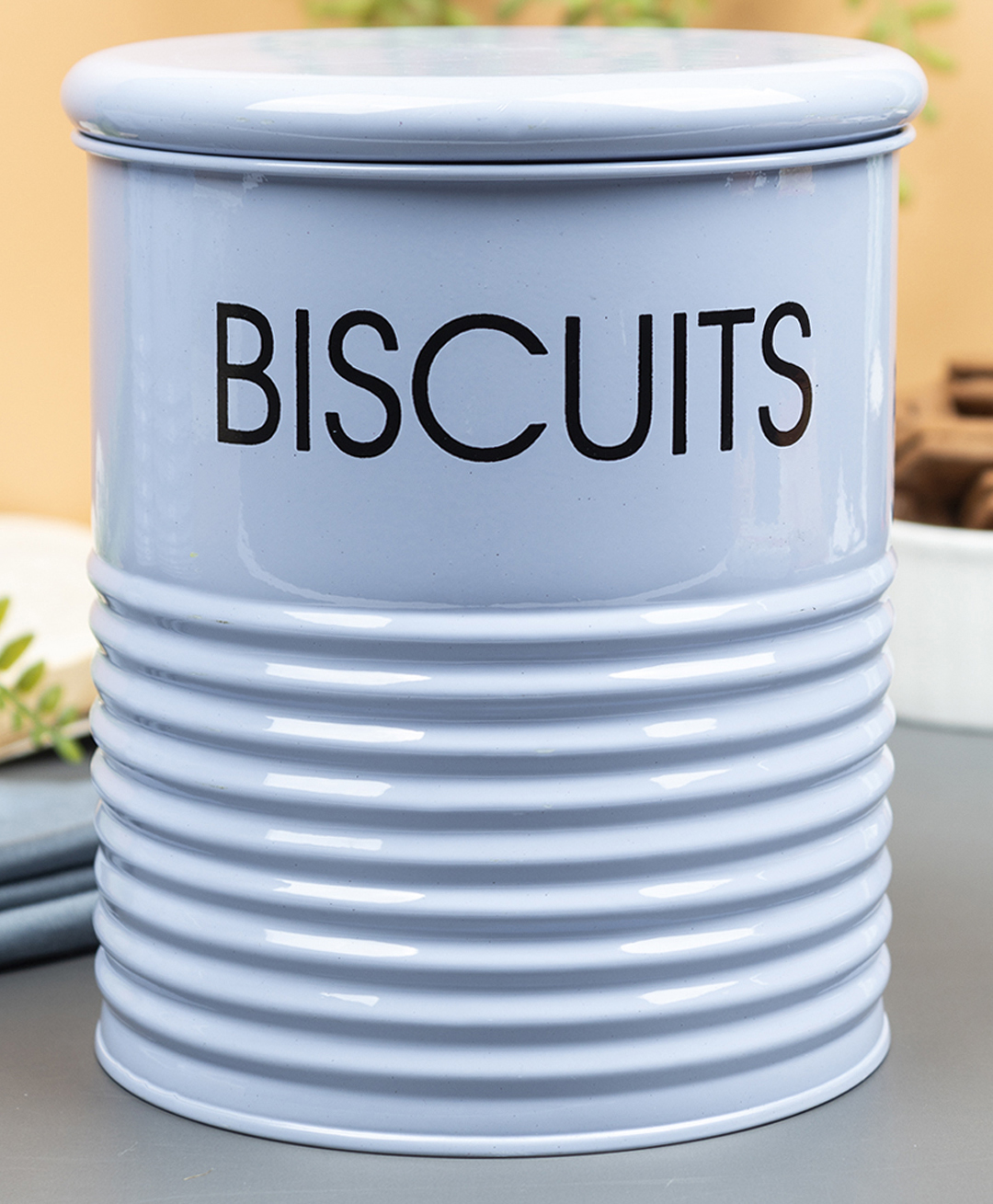 VONCASA Biscuits Jar with Lid - (Blue, 1700 ml)-image-43