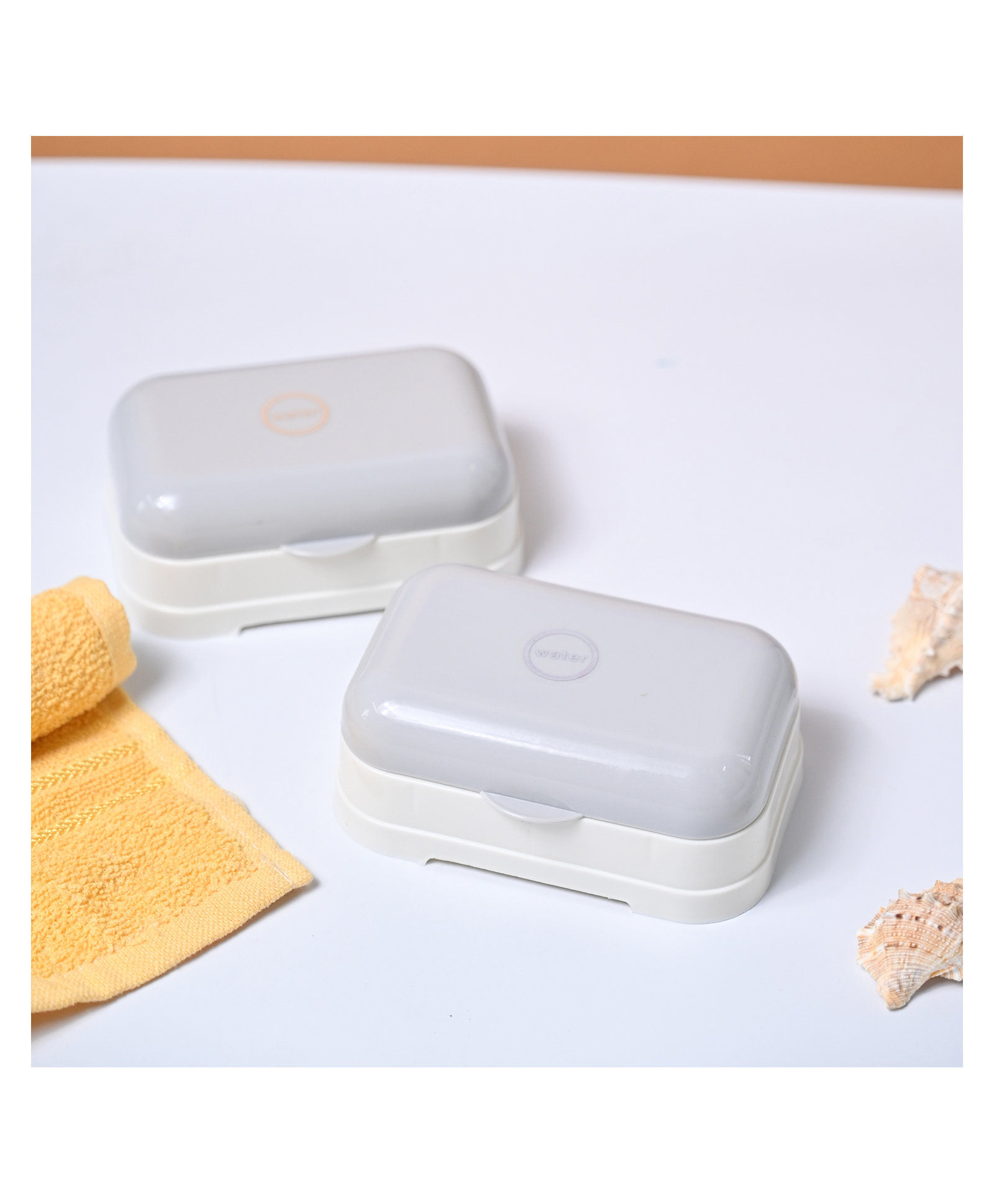 VONCASA Plastic Off White & Grey Soap Dish - Set Of 2-picture-13
