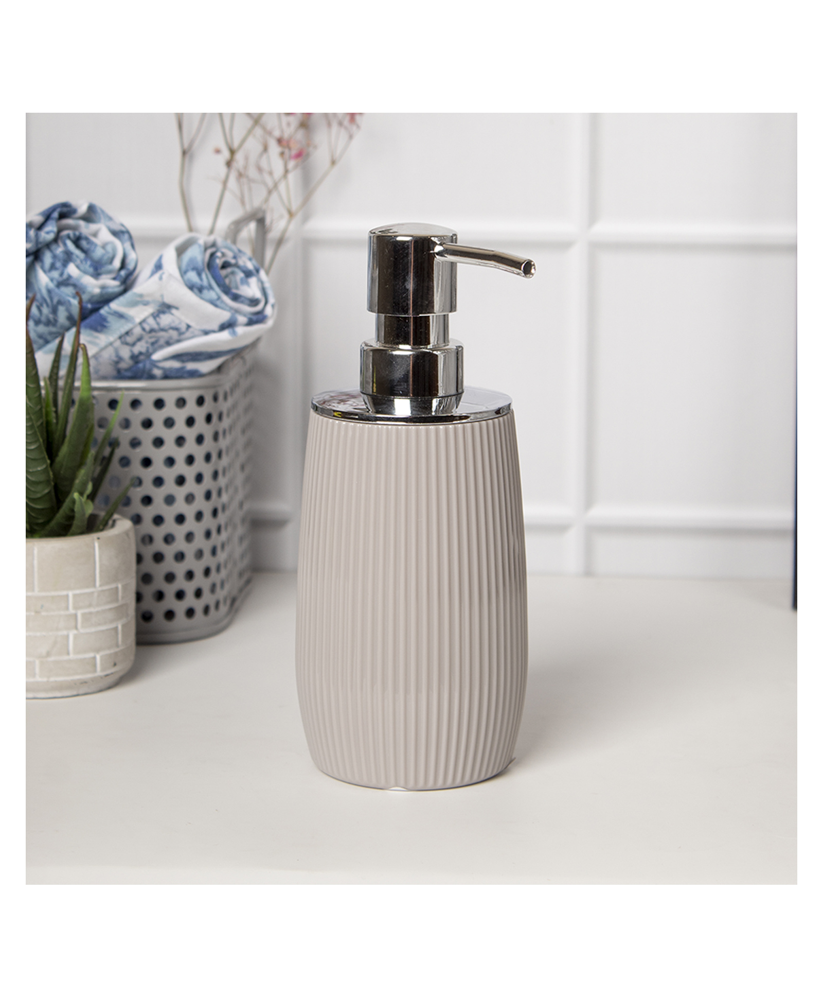 VoncasaStriped Liquid Soap DispenserMulticolor - 320 ml-image-5
