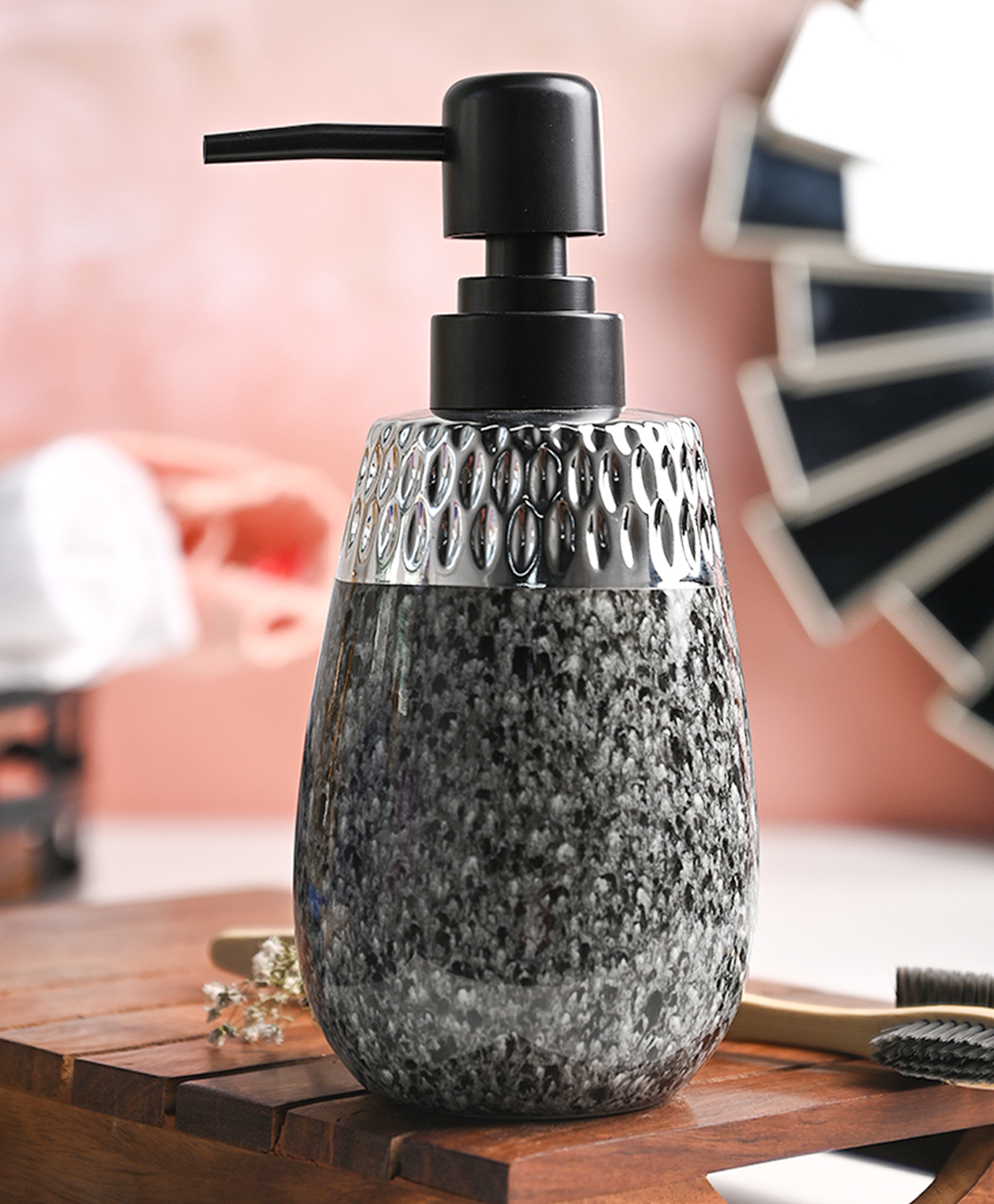 VONCASA Marble Style Soap Dispenser Multicolor- 320 ml-image-9