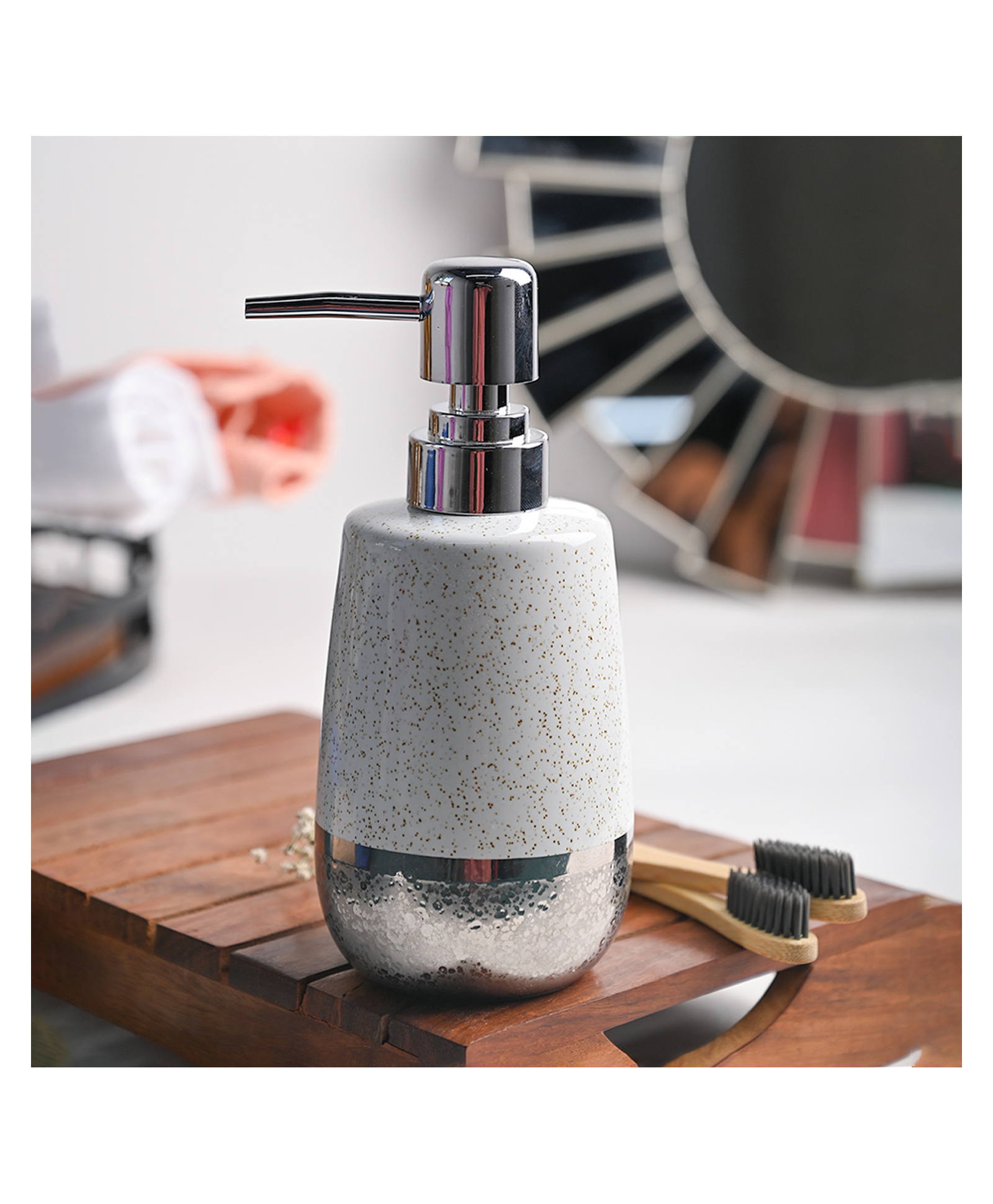 VONCASA Dotted Style Soap Dispenser Multicolor- 350 ml-image-8