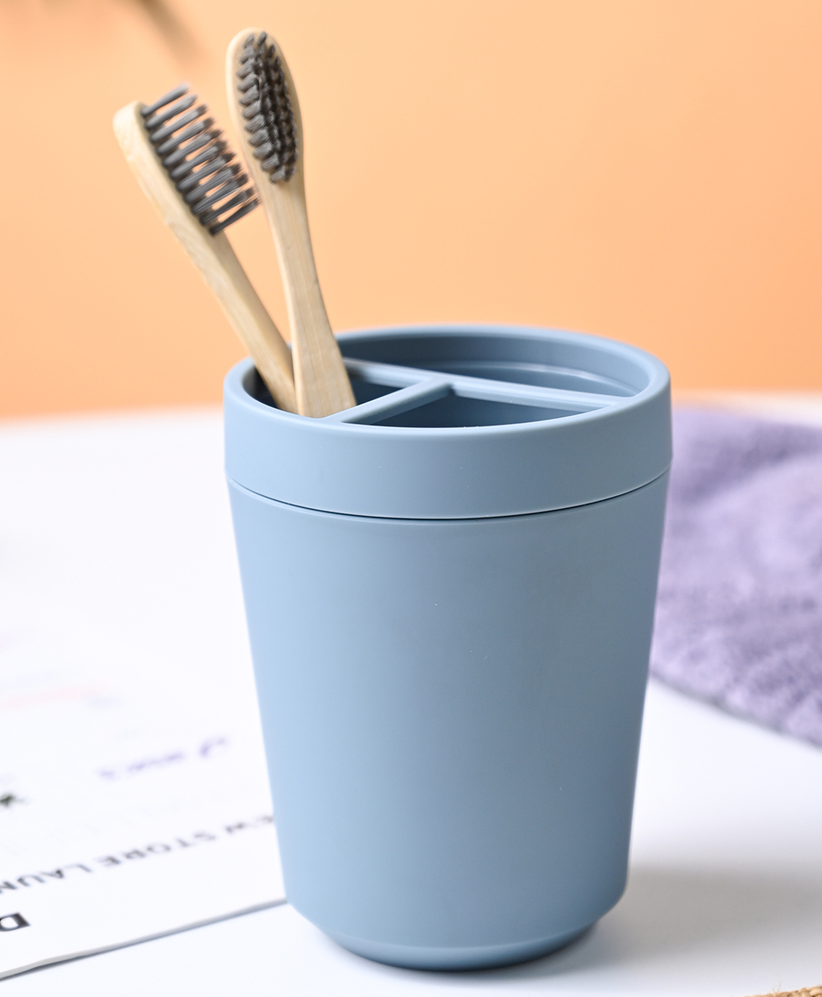 Voncasa Blue Plastic Toothbrush Holder - Blue-image-21