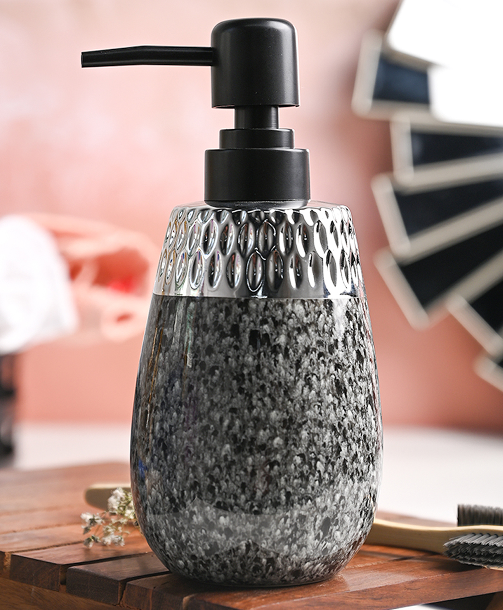 Voncasa Marble Style Soap Dispenser - 320 ml-picture-12