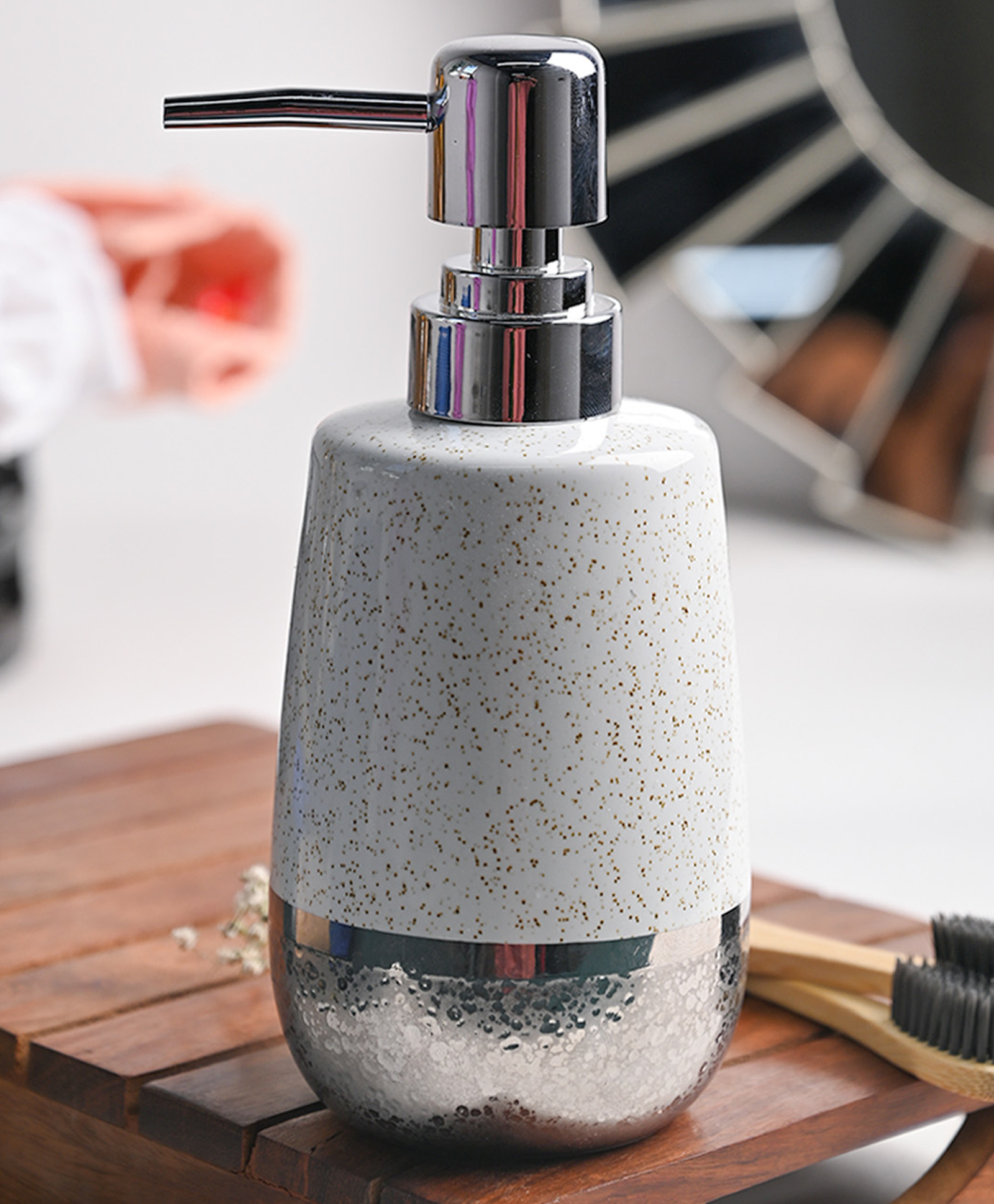 Voncasa Dotted Style Soap Dispenser - 350 ml-image-44