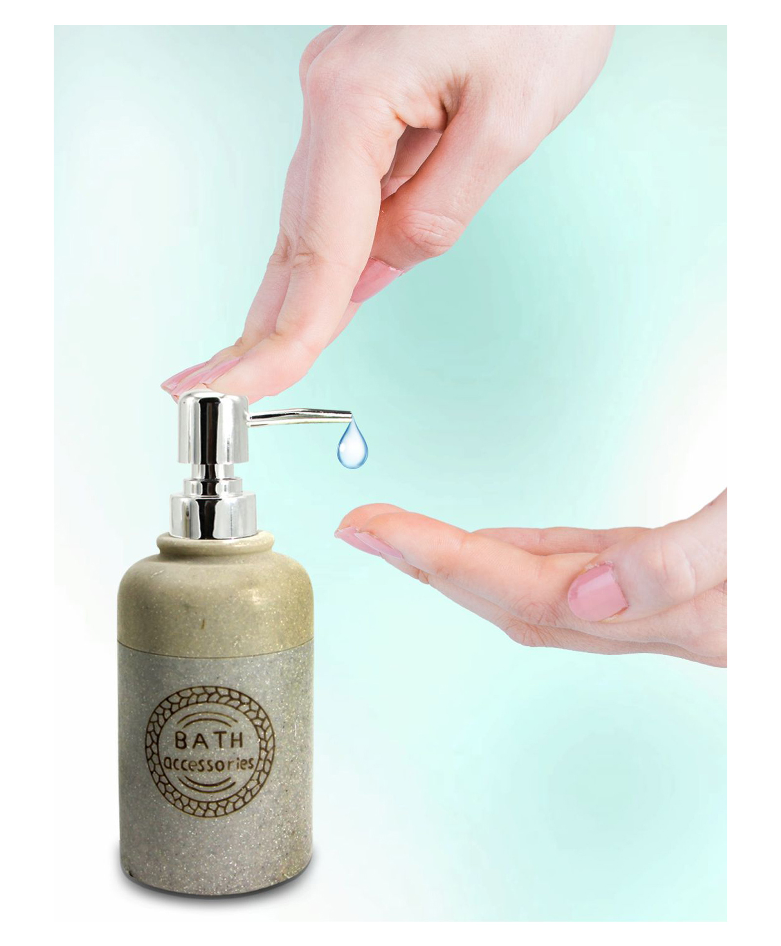 VONCASA Stone Finish Soap DispenserMulticolor- 350 ml-picture-22