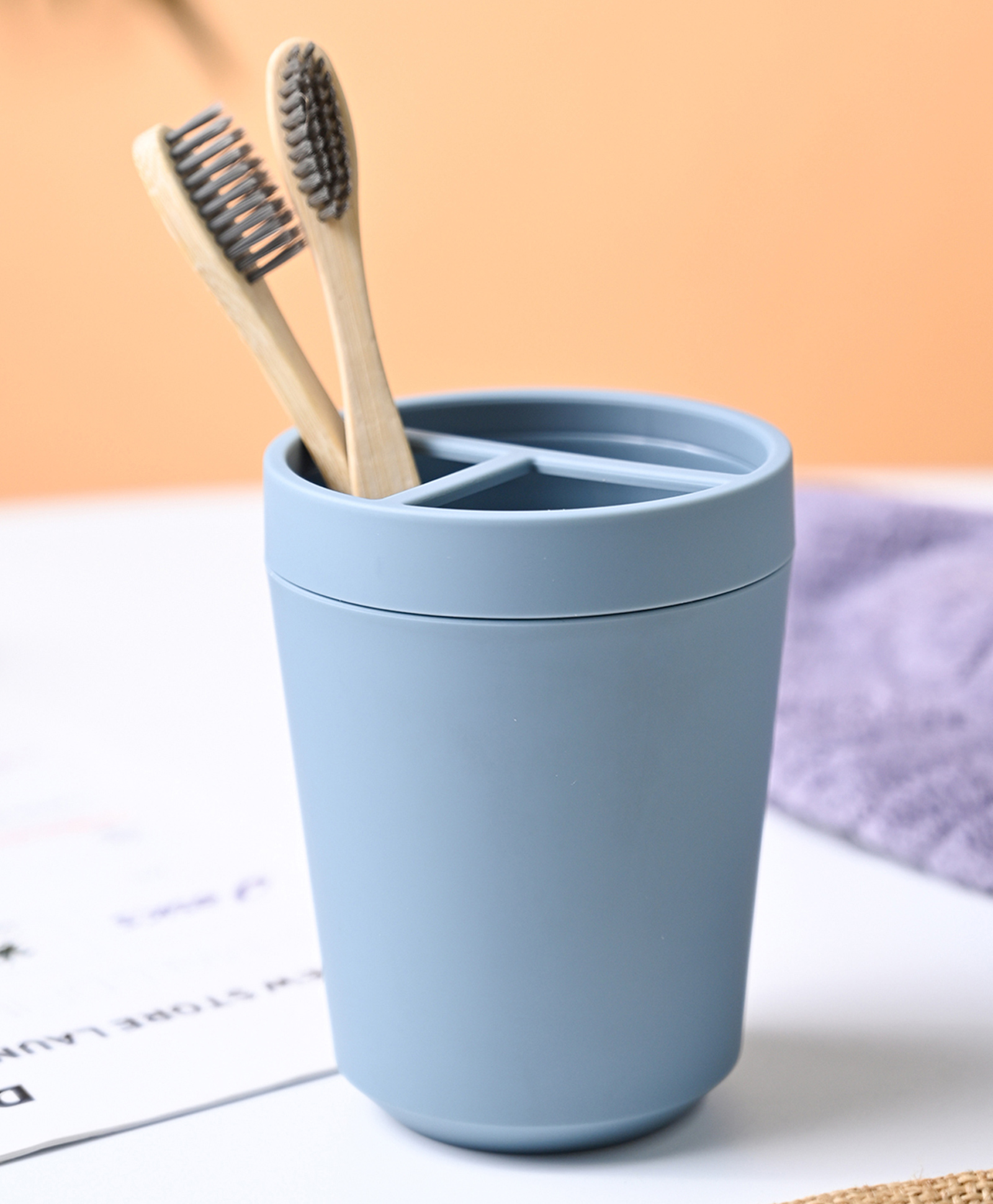 Voncasa Blue Plastic Toothbrush Holder- Light Blue-picture-15