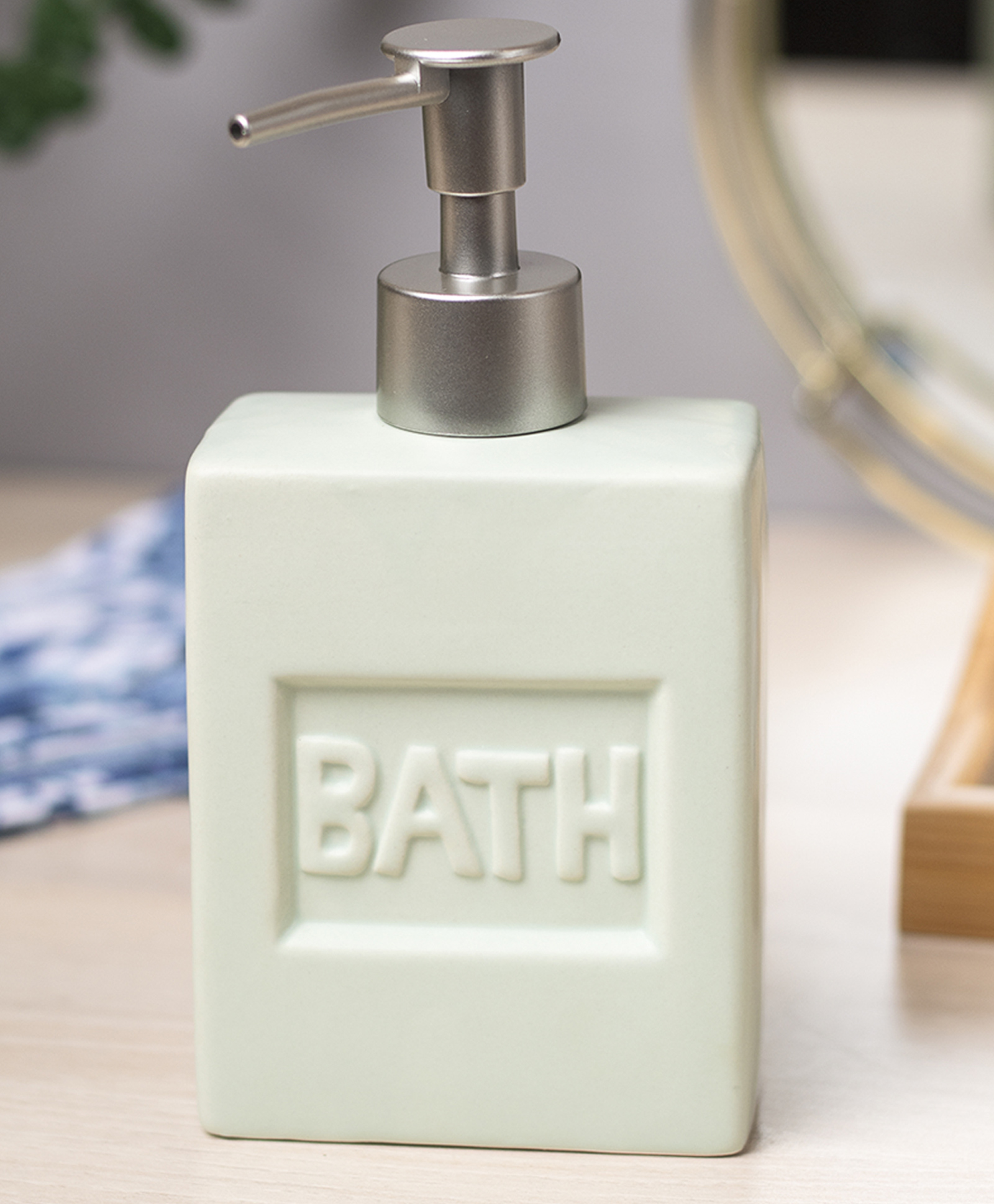 Voncasa Green Ceramic Liquid Soap Dispenser - Plain, Bath Accessories - 350 ml-picture-28