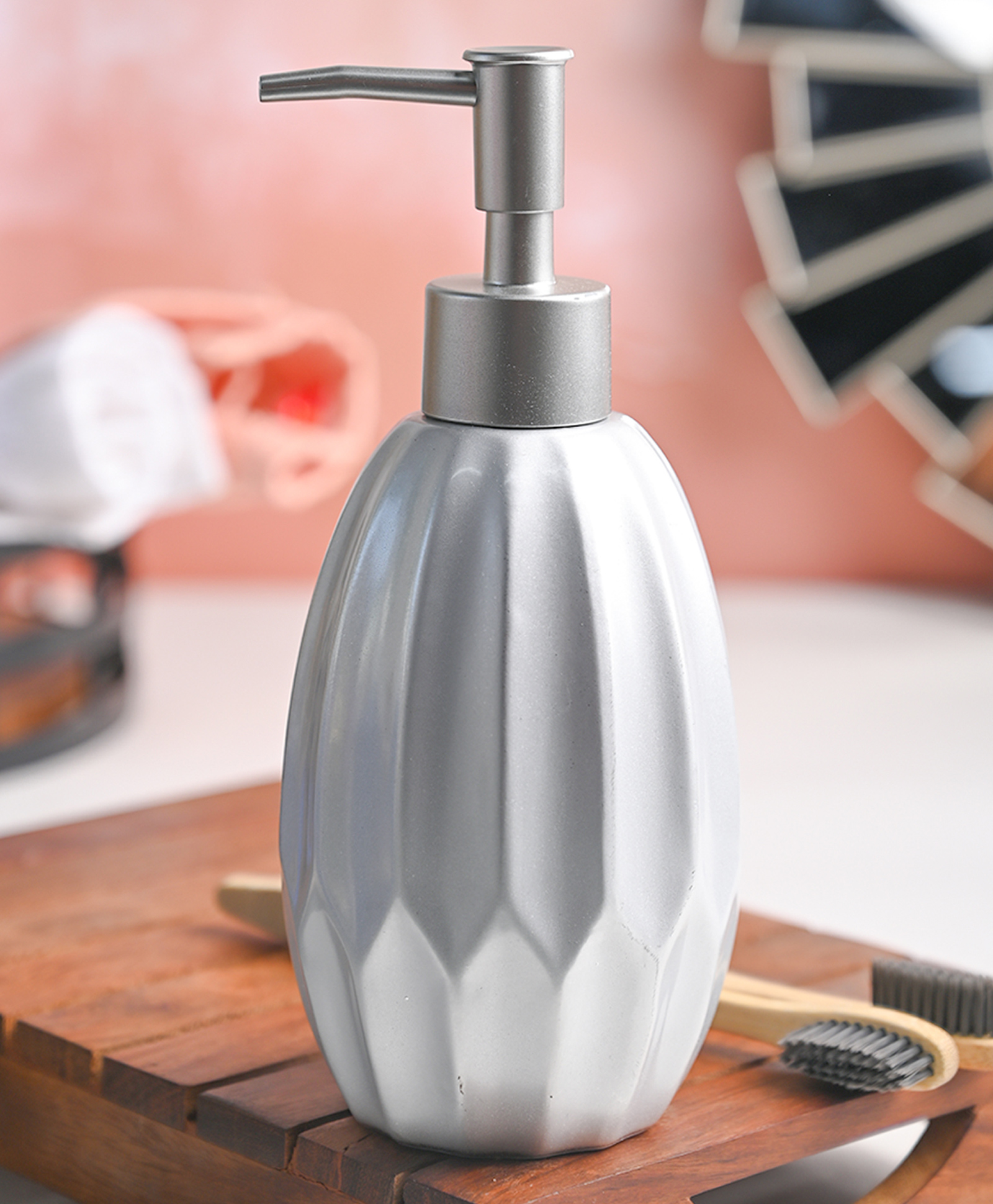 Voncasa Silver Soap Dispenser - 400 ml-image-11