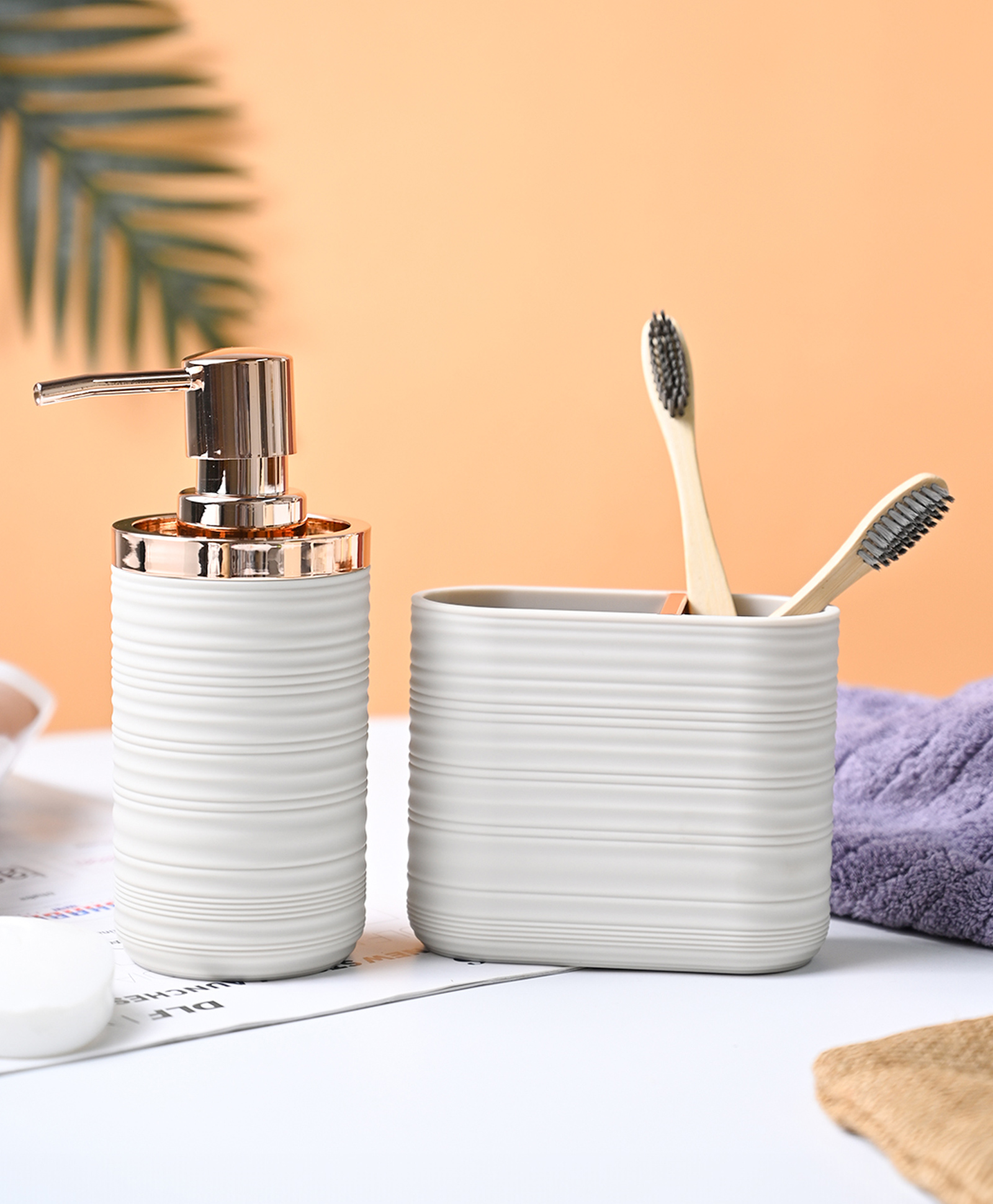 voncasa VON CASA Bathroom Set - Light Beige 240 ml-picture-35