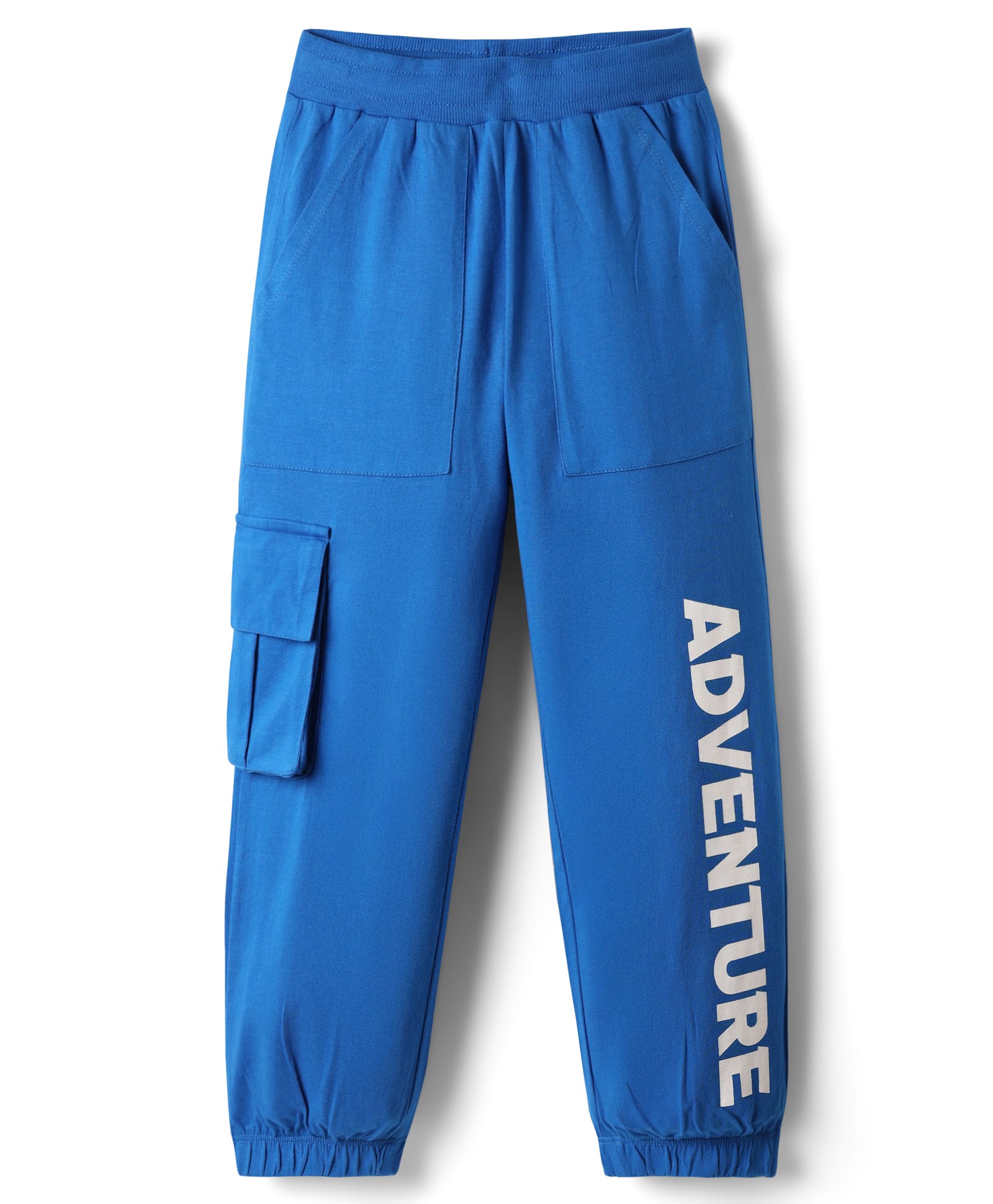 Honeyhap Premium 100% Cotton Looper Knit Full Length Text Printed Lounge Pant With Bio Finish - Indigo Bunting-picture-16