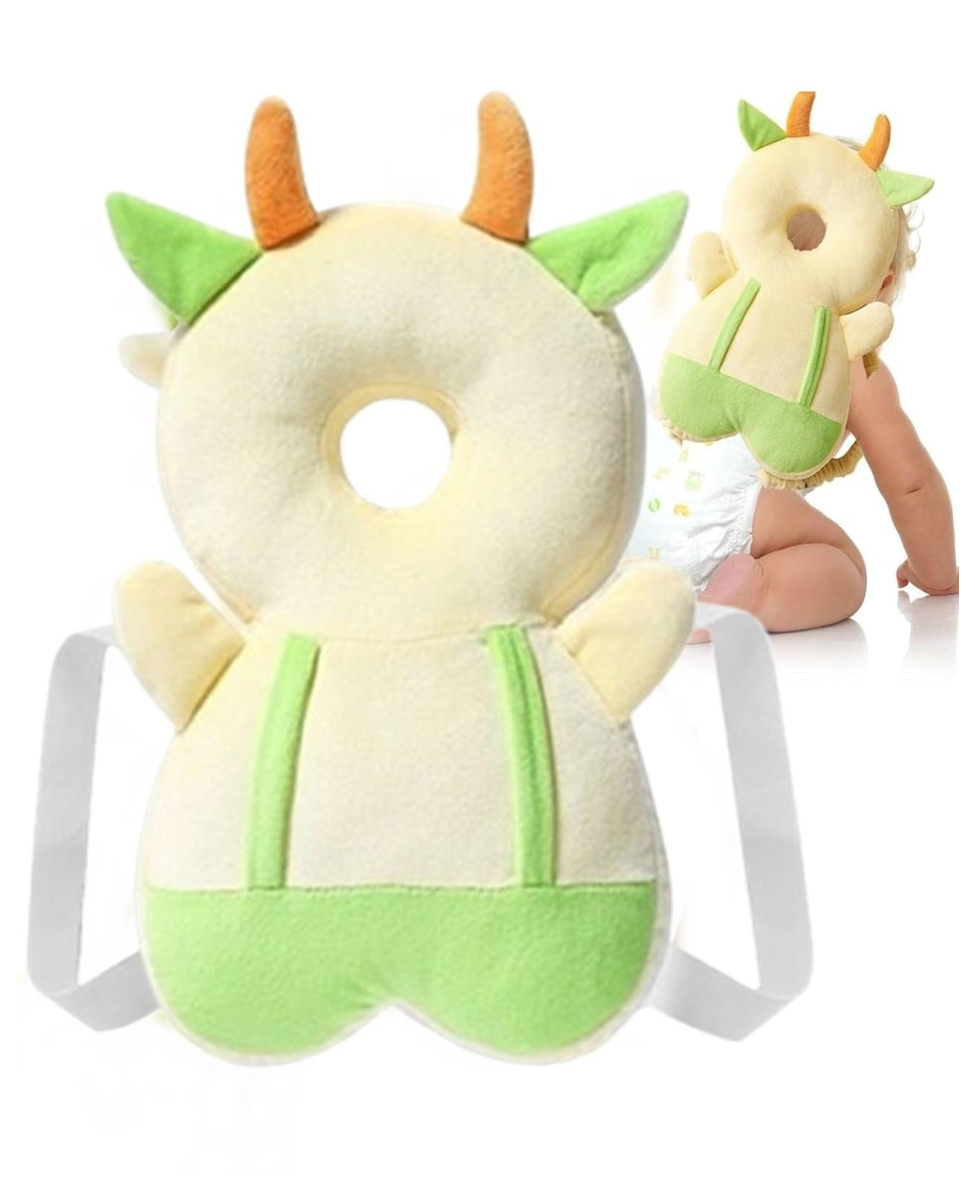 Muren Baby soft Cushion Head protector for Toddlers, Anti-fall Pillow with Adjustable Shoulder Strap suitable for young children's head protection-(Color and design may vary)-picture-29