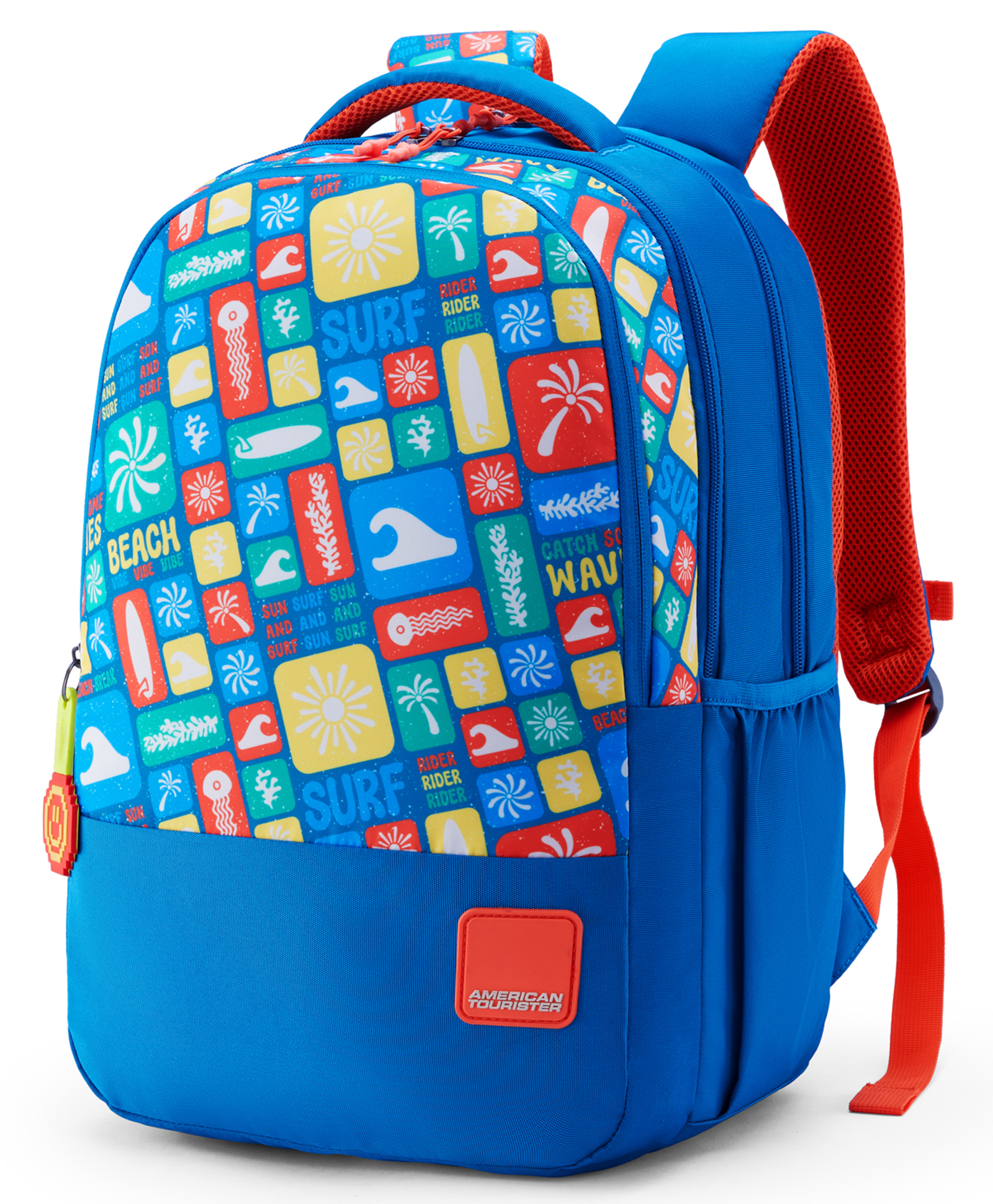 American Tourister PAZZO 4.0 XL Backpack Beach Theme Print Blue - Height 18 Inches-image-7