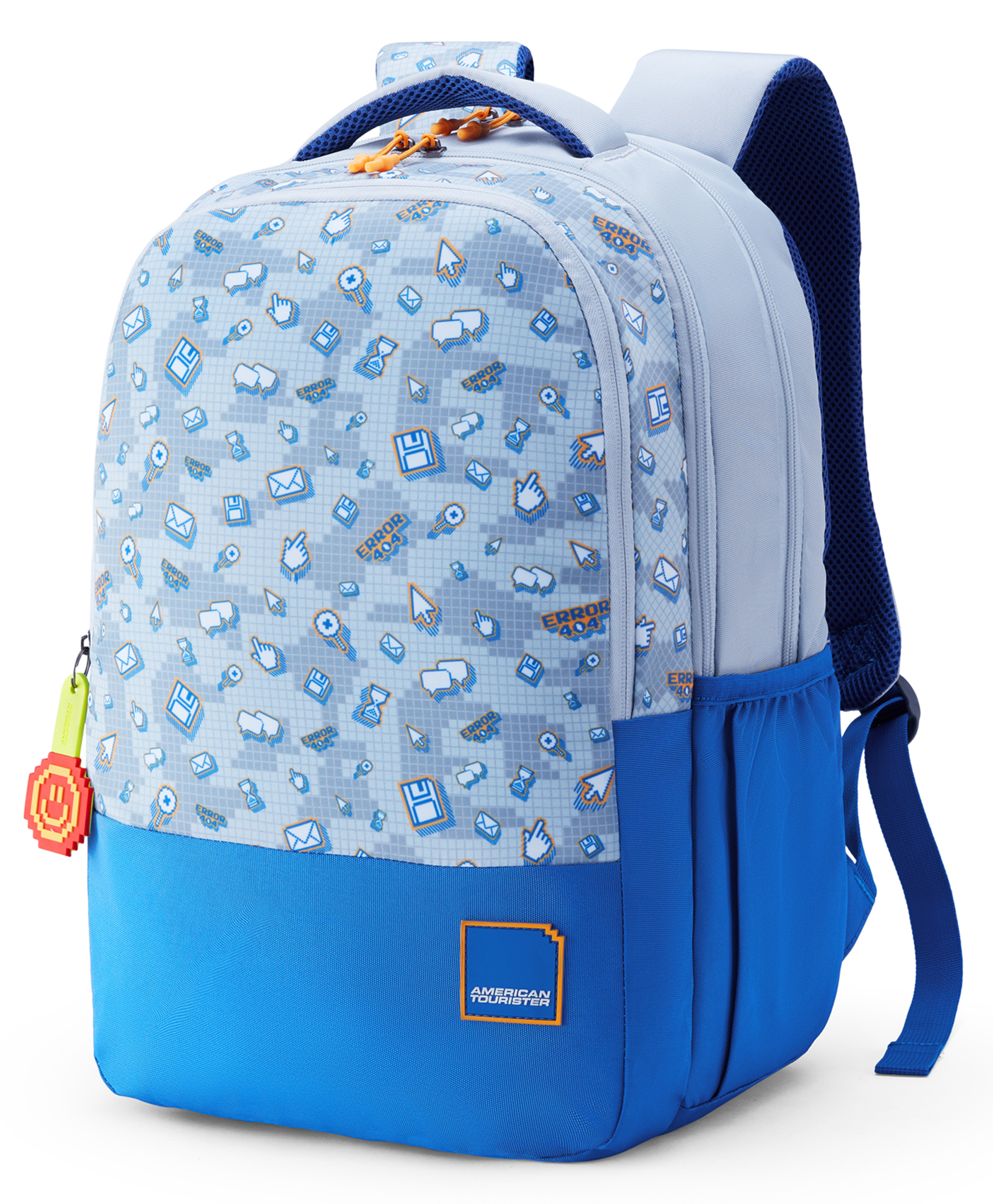American Tourister PAZZO 4.0 XL Backpack Email Clip Art Print Light Grey & Blue - Height 18 Inches-image-6
