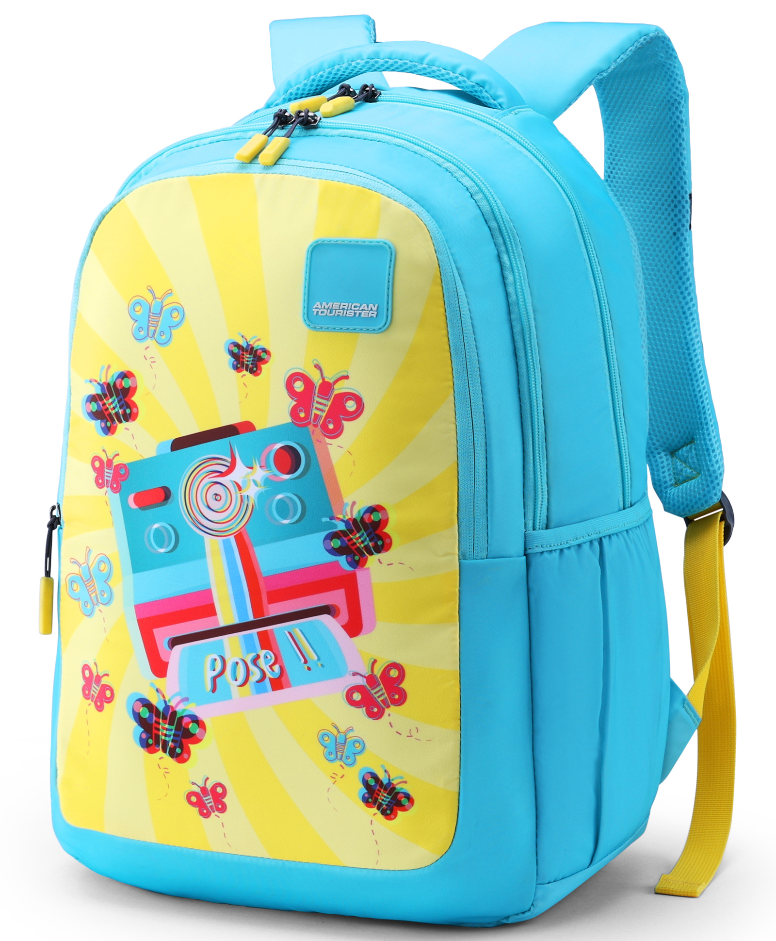American Tourister OLLIE 4.0 XL Backpack Butterfly Print Yellow and Sky Blue - Height 19 Inches-picture-15
