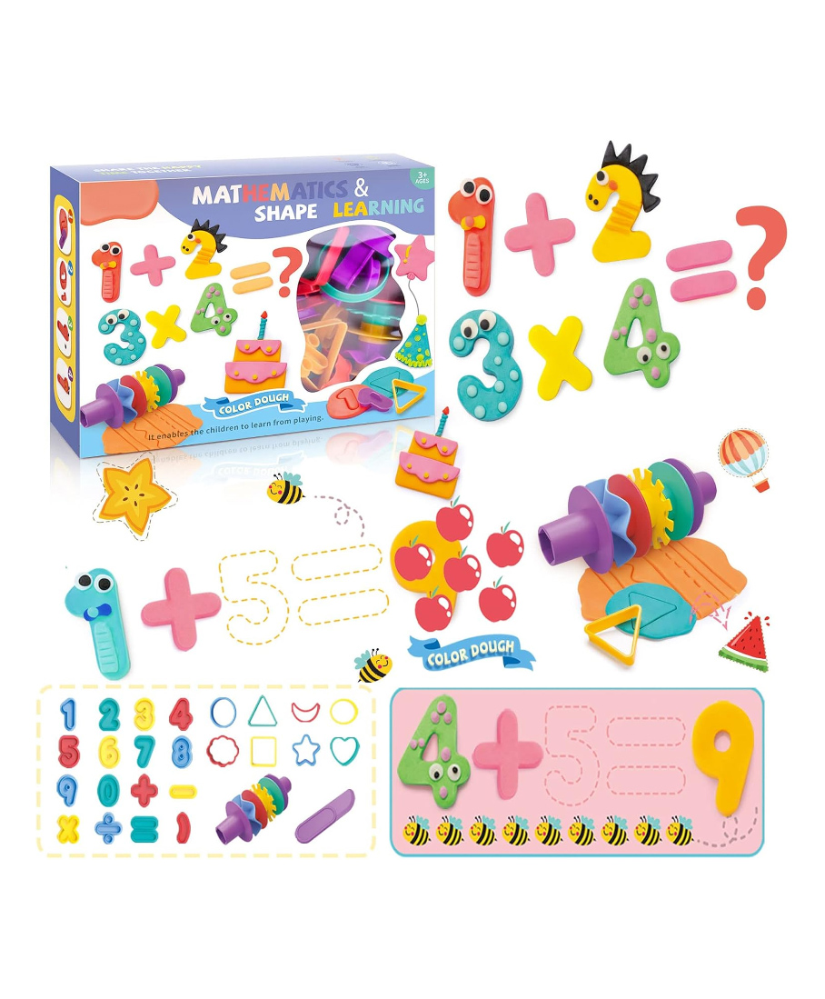 Kidology Playdough Tools for Numbers, Counting, and ShapesMulticolor Fun Dough Set for Preschool Education and Toddlers-picture-26