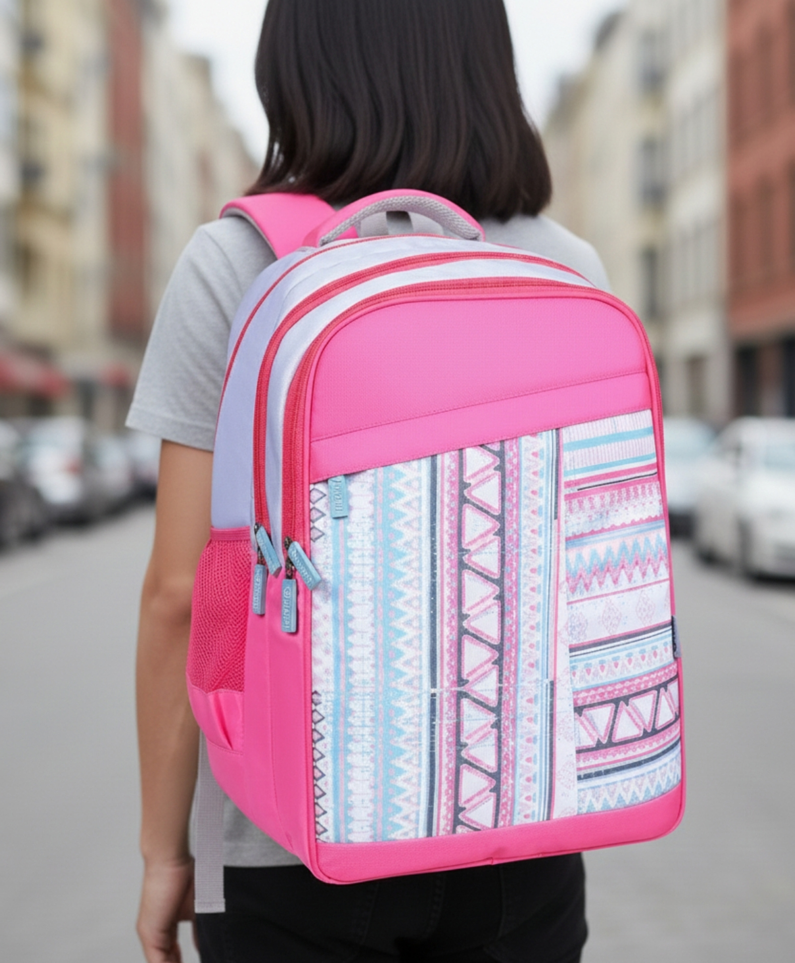 VISMIINTREND 19-Inch School Bag for Boys & Girls - Spacious, Lightweight, Durable Backpack with Multiple Compartments & Water-Resistant Material - Fusion - Pink-Height 19 Inches-image-36