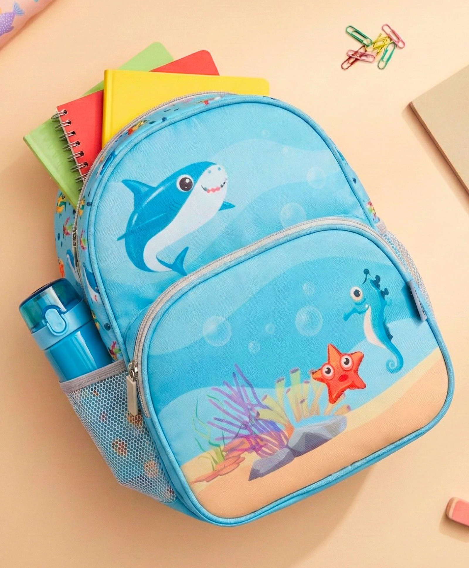 VISMIINTREND Preschool School Bag for Baby Kids, Small Cute Bags for Girls/Boys - Blue -Height 13 Inch-image-15
