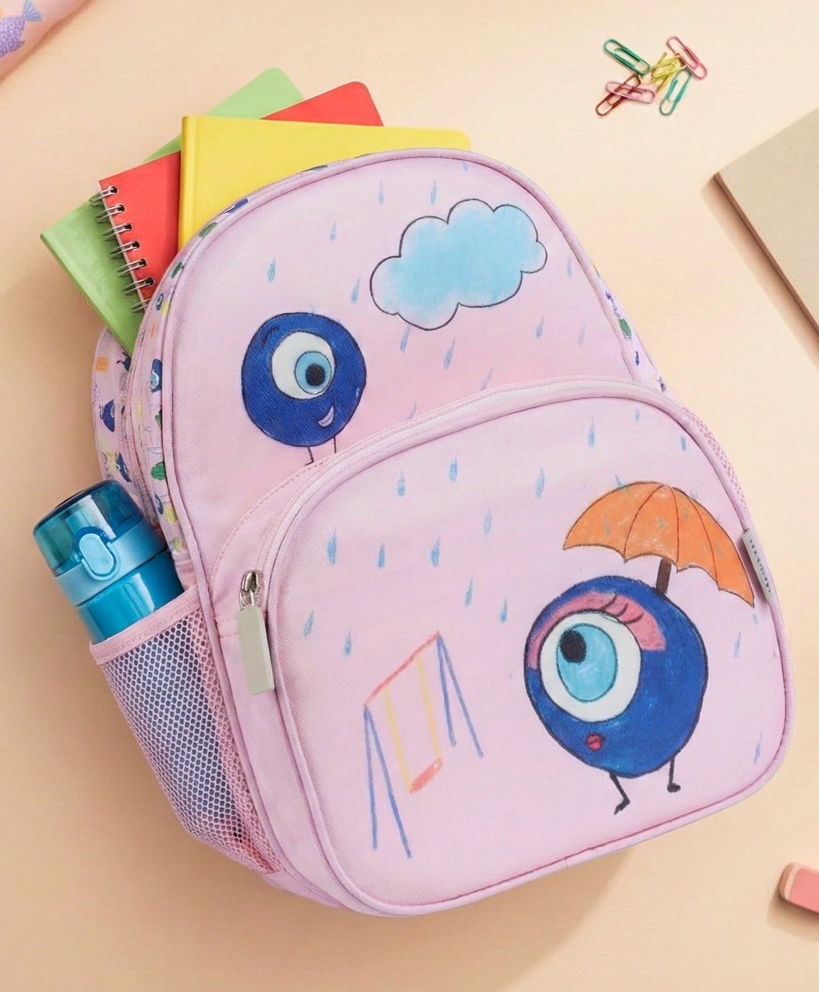 VISMIINTREND Preschool School Bag for Baby Kids, Small Cute Bags for Girls/Boys - Pink Height 13 Inch-picture-45