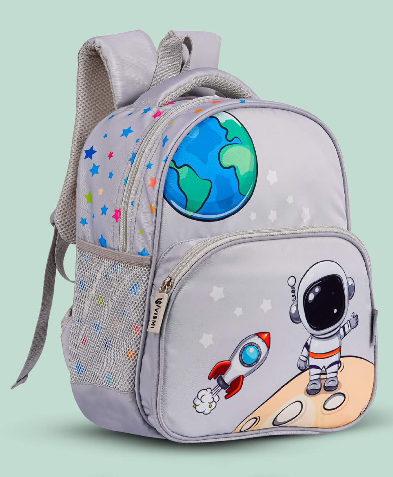 VISMIINTREND Preschool School Bag for Baby Kids, Small Cute Bags for Girls/Boys - Grey Height 13 Inch-picture-7