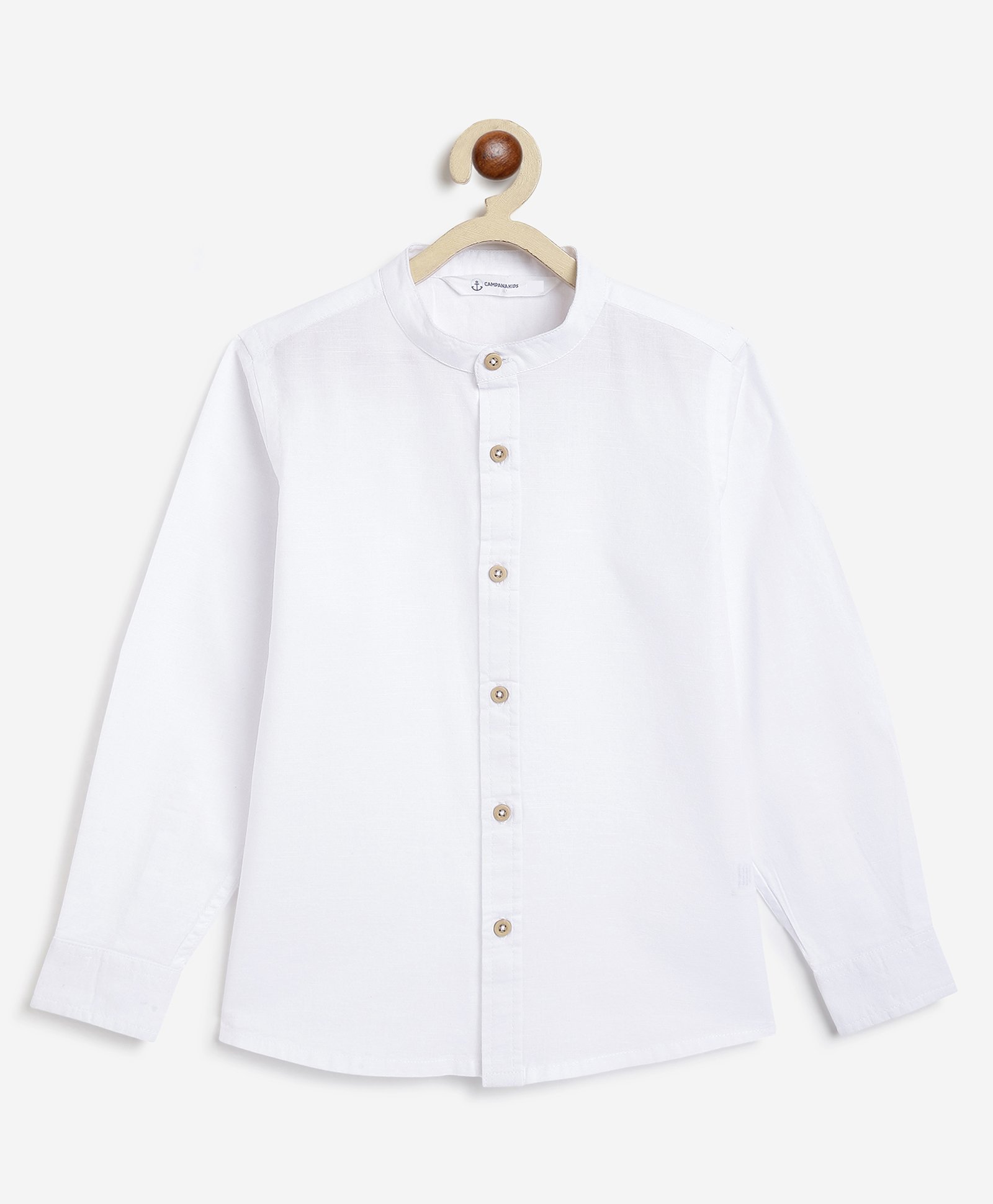 Campana 100% Cotton Full Sleeves Solid Shirt - White-picture-35