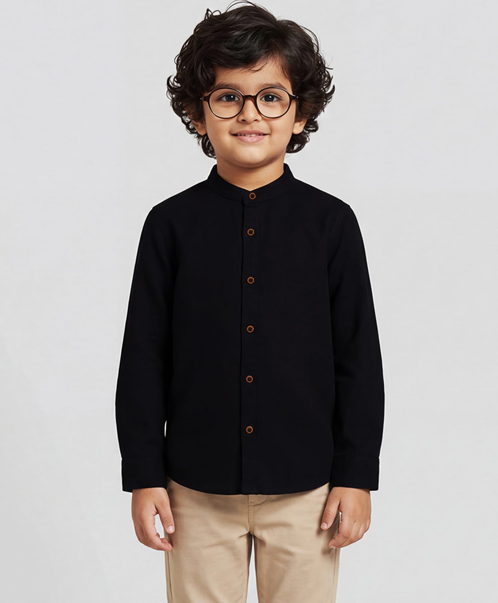 Campana 100% Cotton Full Sleeves Solid Shirt - Black-picture-14