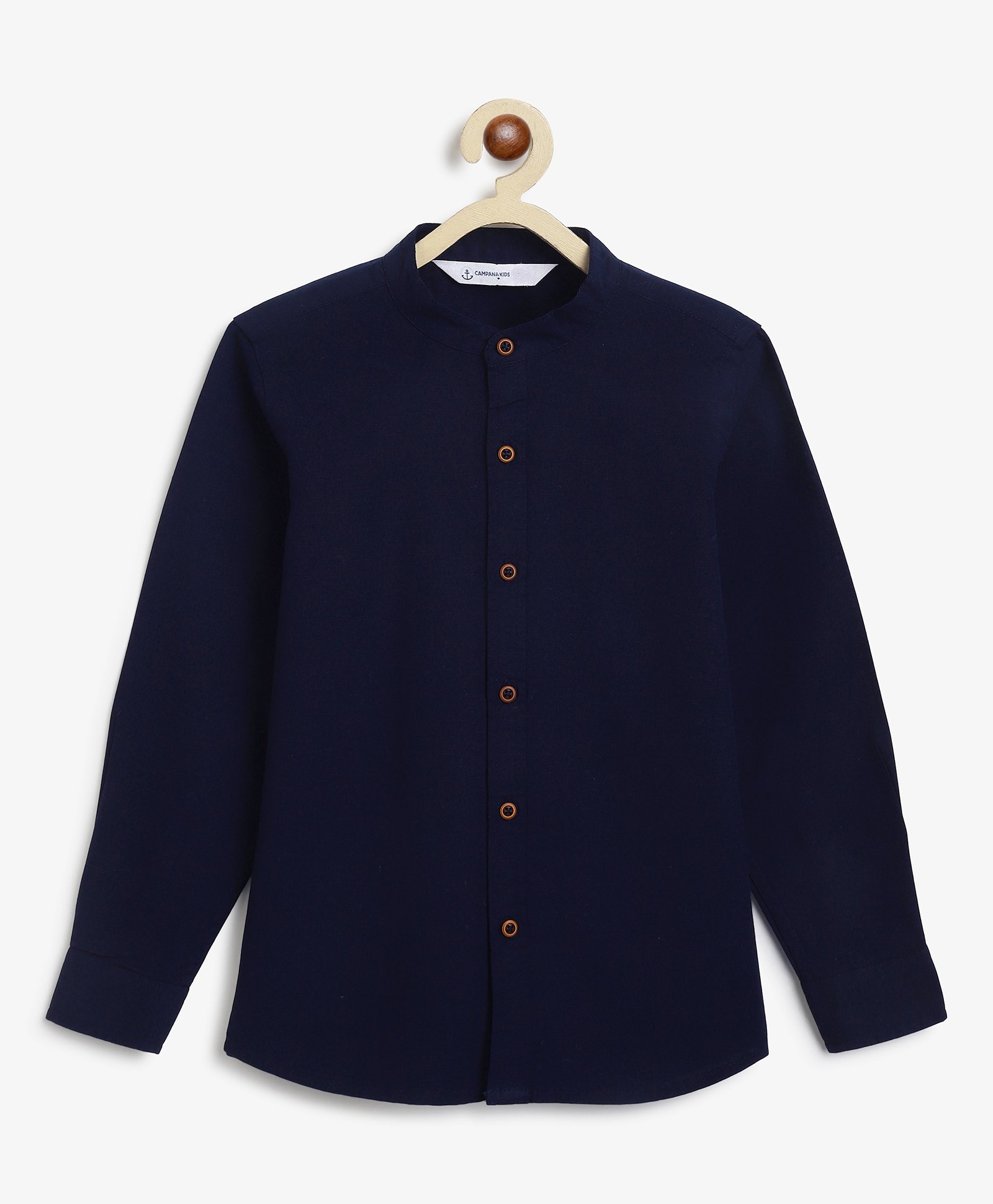 Campana 100% Cotton Full Sleeves Solid Shirt - Navy Blue-image-44