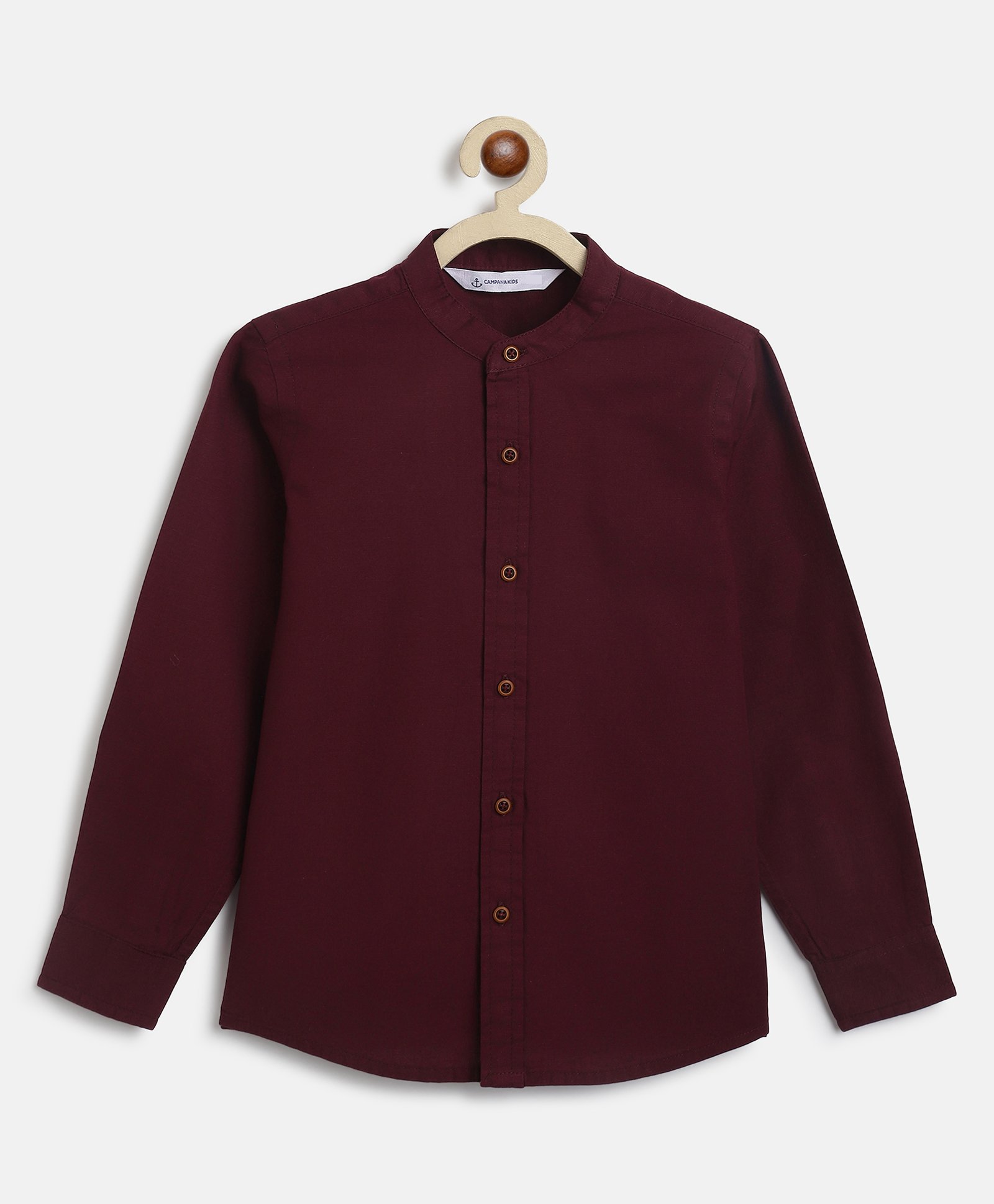 Campana 100% Cotton Full Sleeves Solid Shirt - Plum-picture-19