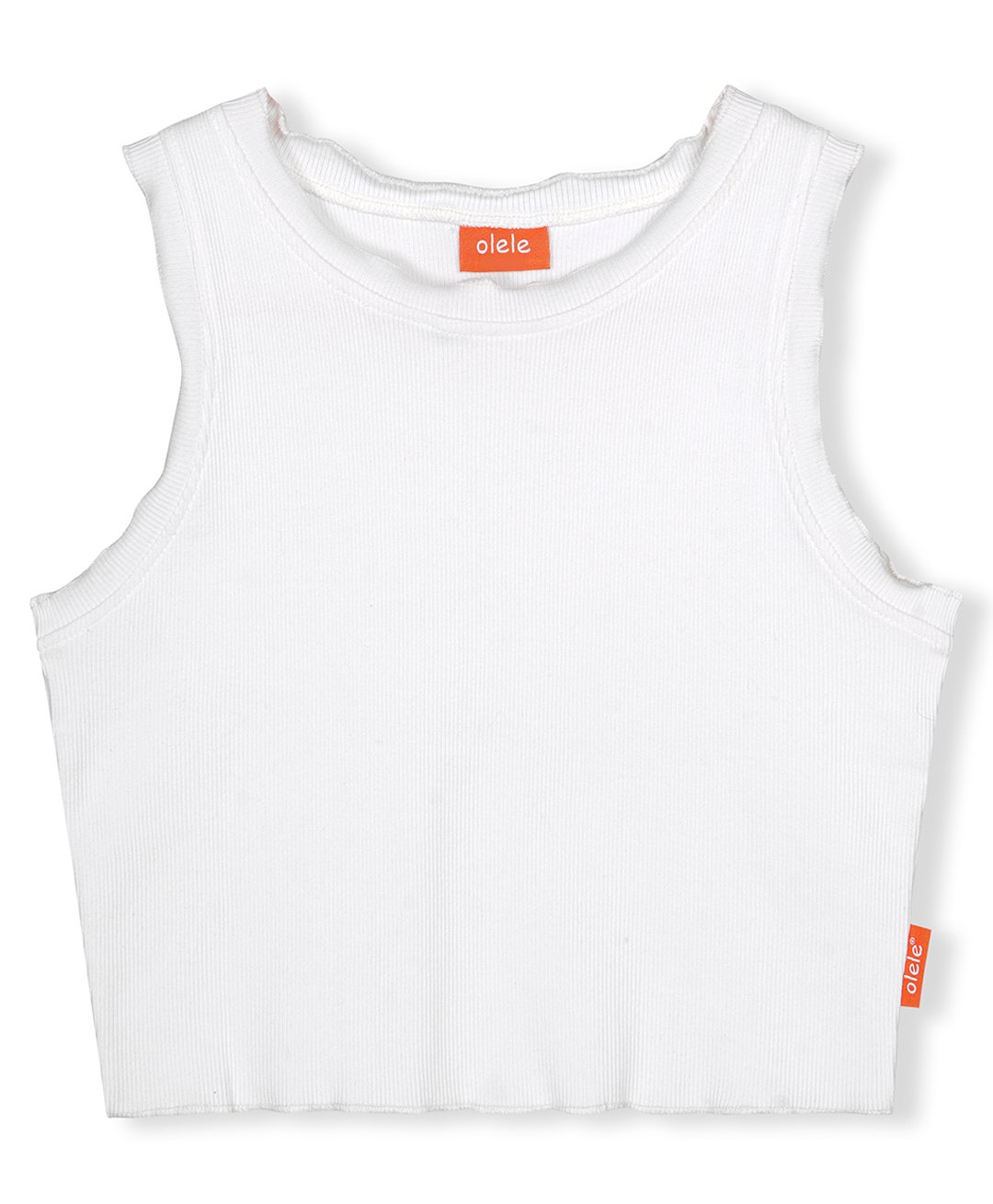 Olele Cotton Sleeveless Solid Crop Top - White-picture-10
