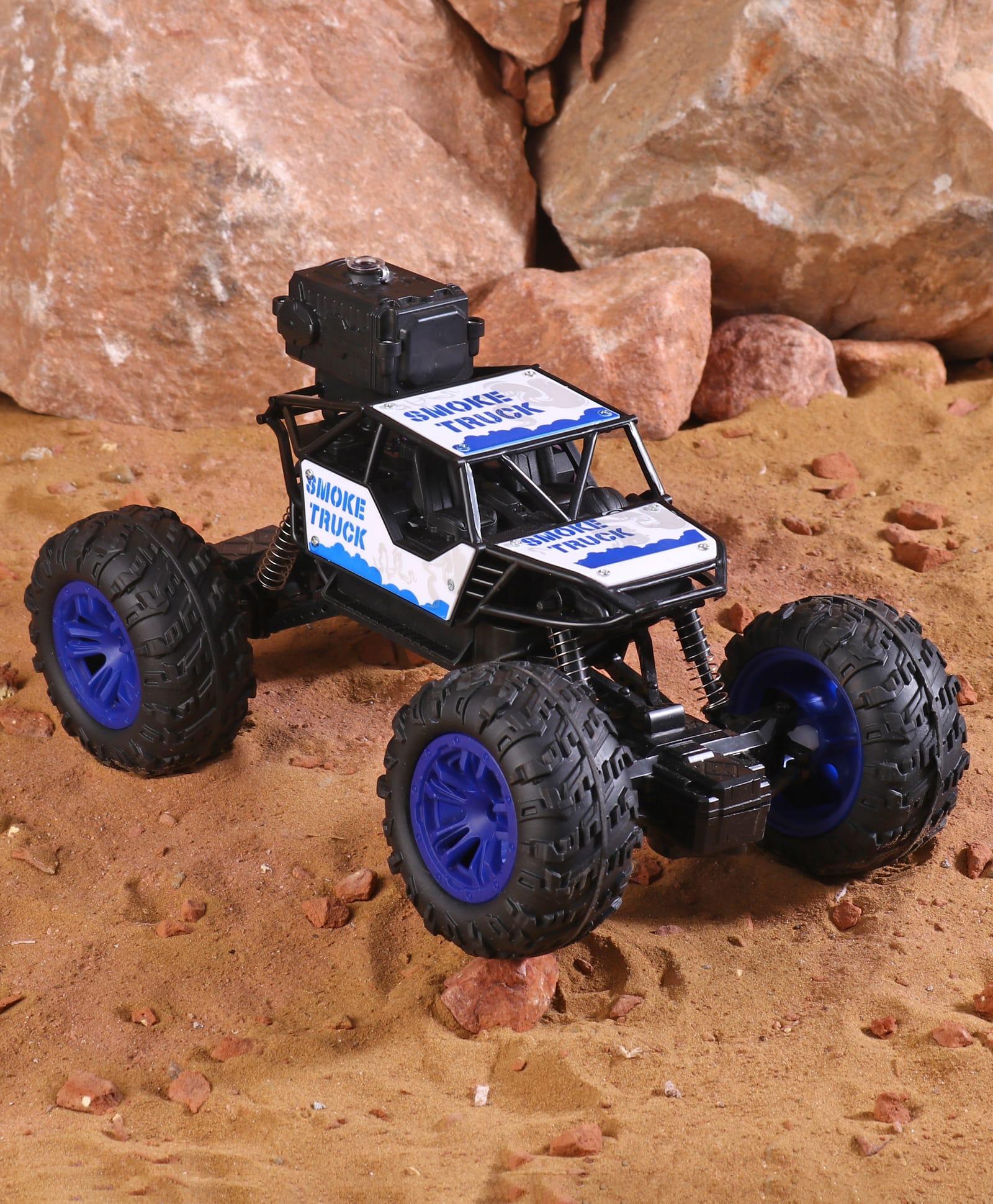 SEEDO 1:18 SCALE 2.4 GHZ All Terrain Remote Controlled Smoke Rock Crawler Plastic Truck - Blue-picture-25