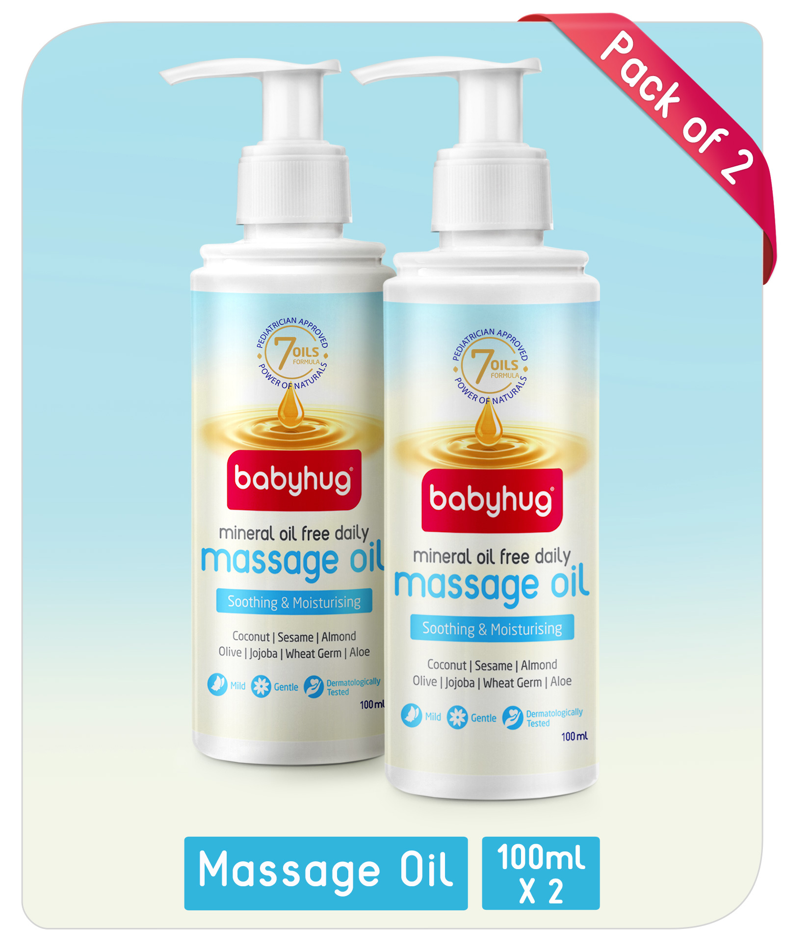 Babyhug Mineral Oil Free Massage Oil with Olive & Coconut - 100 ml Each-picture-22