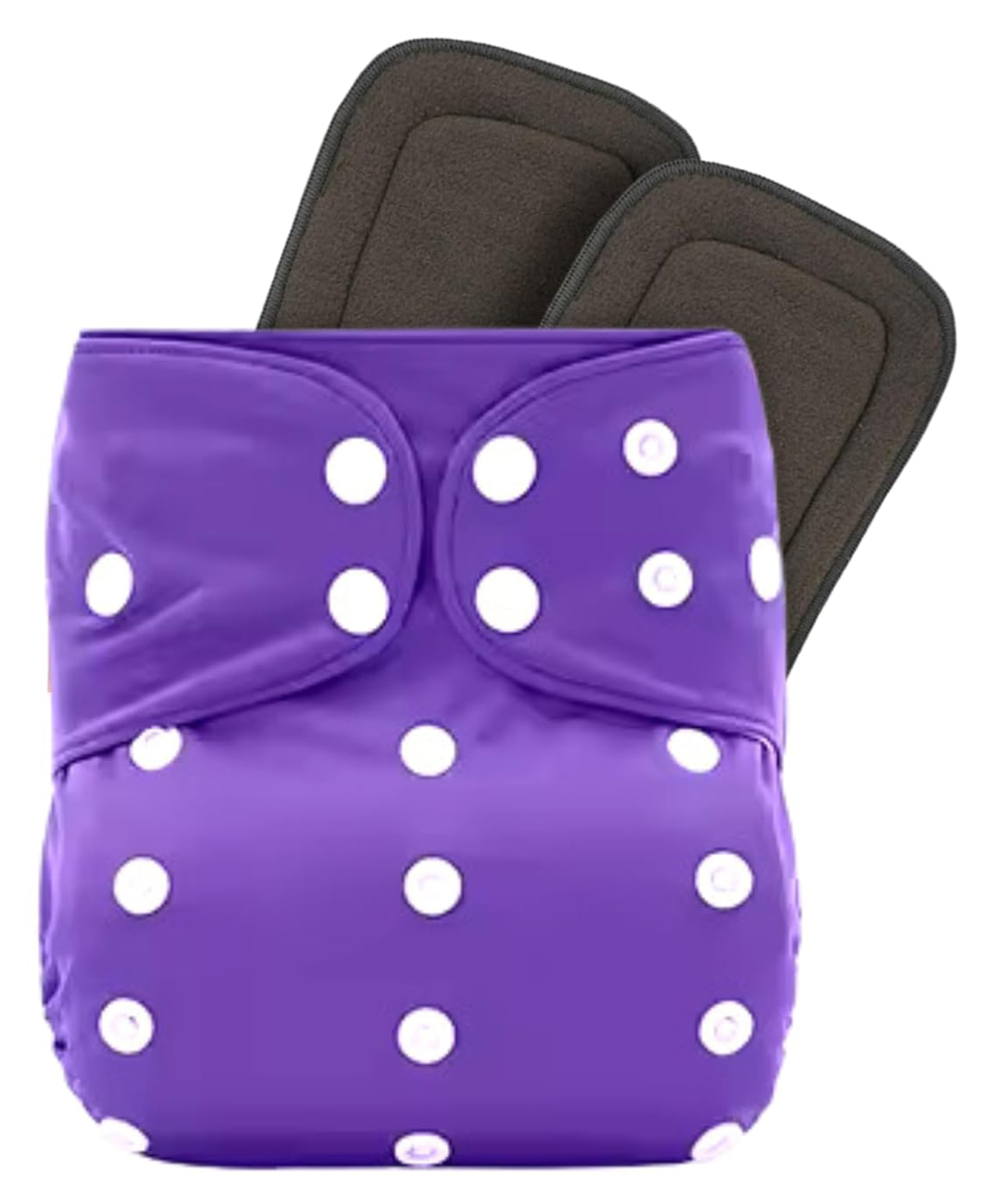 AEREX Reusable Baby Cloth Diapers For 6 Months to 3 Years With 2 Black Insert Pads Leak Proof Washable Diapers For New Born Babies Adjustable Pocket Cloth Diaper Nappies (Purple)-picture-19