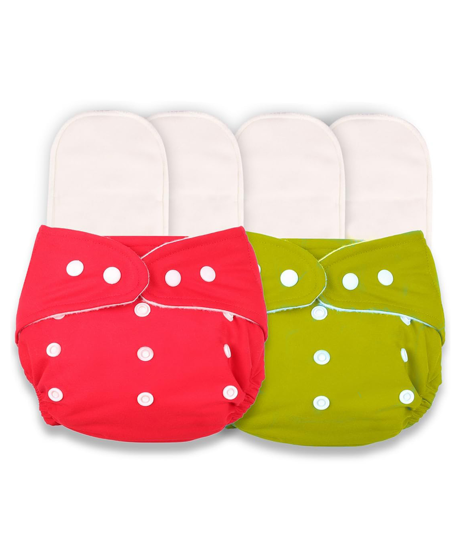 AEREX Reusable Baby 2 Cloth Diapers For 6 Months to 3 Years With 4 Insert Pads Leak Proof Washable Diapers For New Born Babies Adjustable Pocket Cloth Diaper Nappies (Red & Yellow)-image-25