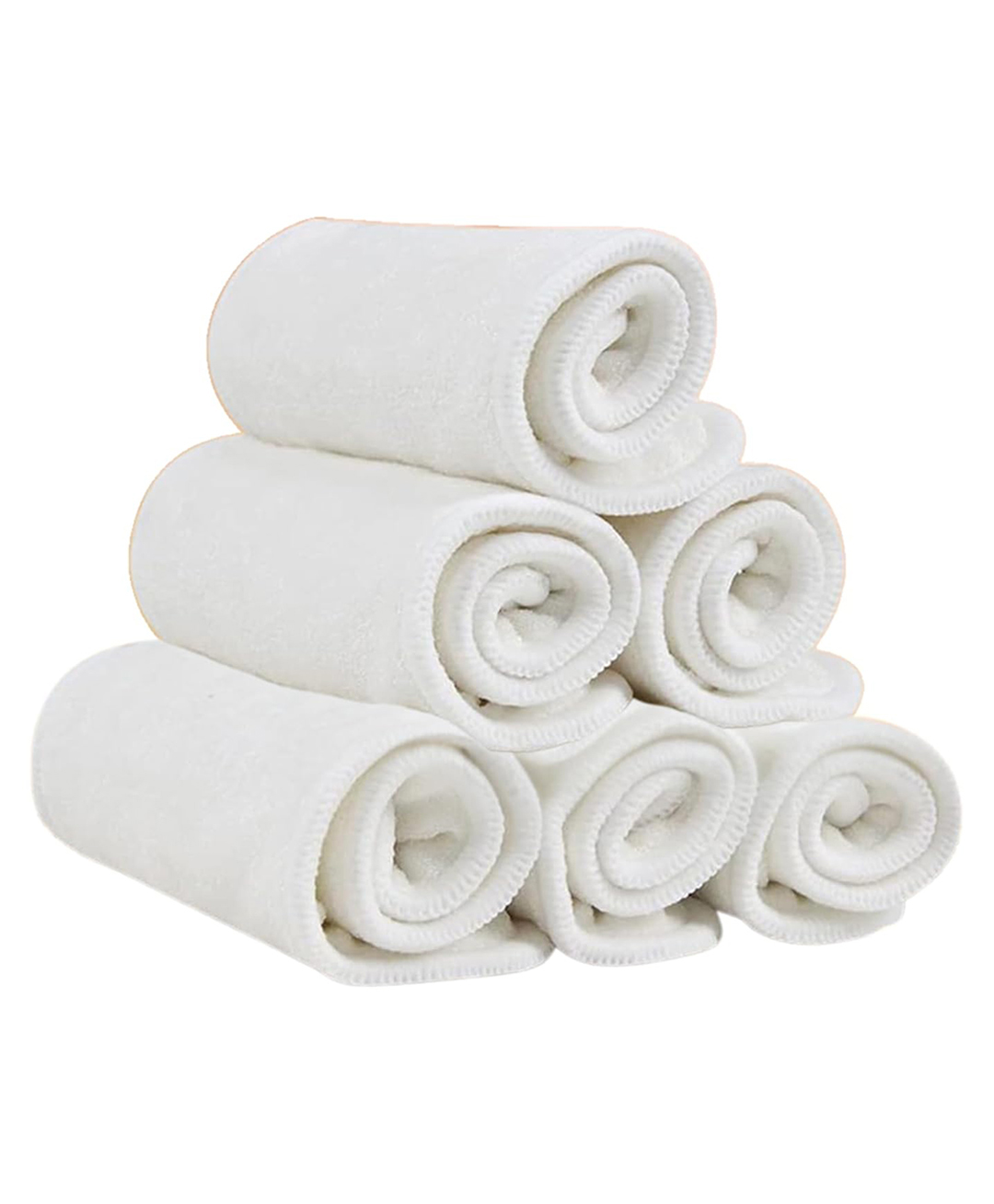 AEREX Reusable White Inserts Pads for Diapers Bamboo Charcoal Inserts Liners Natures Cloth Diaper Liner Wet Free Booster Inserts Nappy Inserts for Baby Cloth Diapers (Pack of 10)-image-33