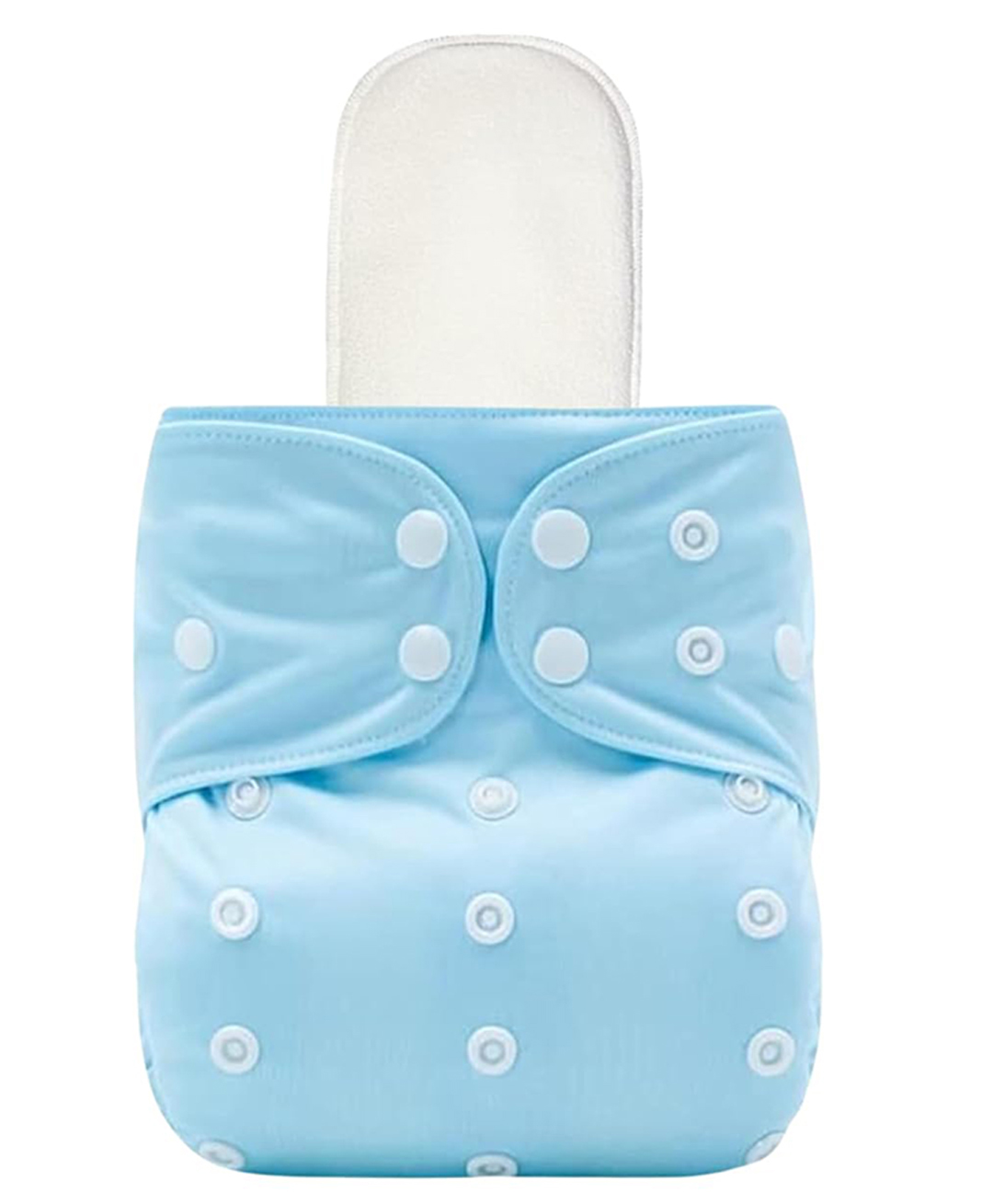 AEREX Reusable Baby 1 Cloth Diapers For 6 Months to 3 Years With 1 White Insert Pad Leak Proof Washable Diapers For New Born Babies Adjustable Pocket Cloth Diaper Nappies (Light Blue)-image-16