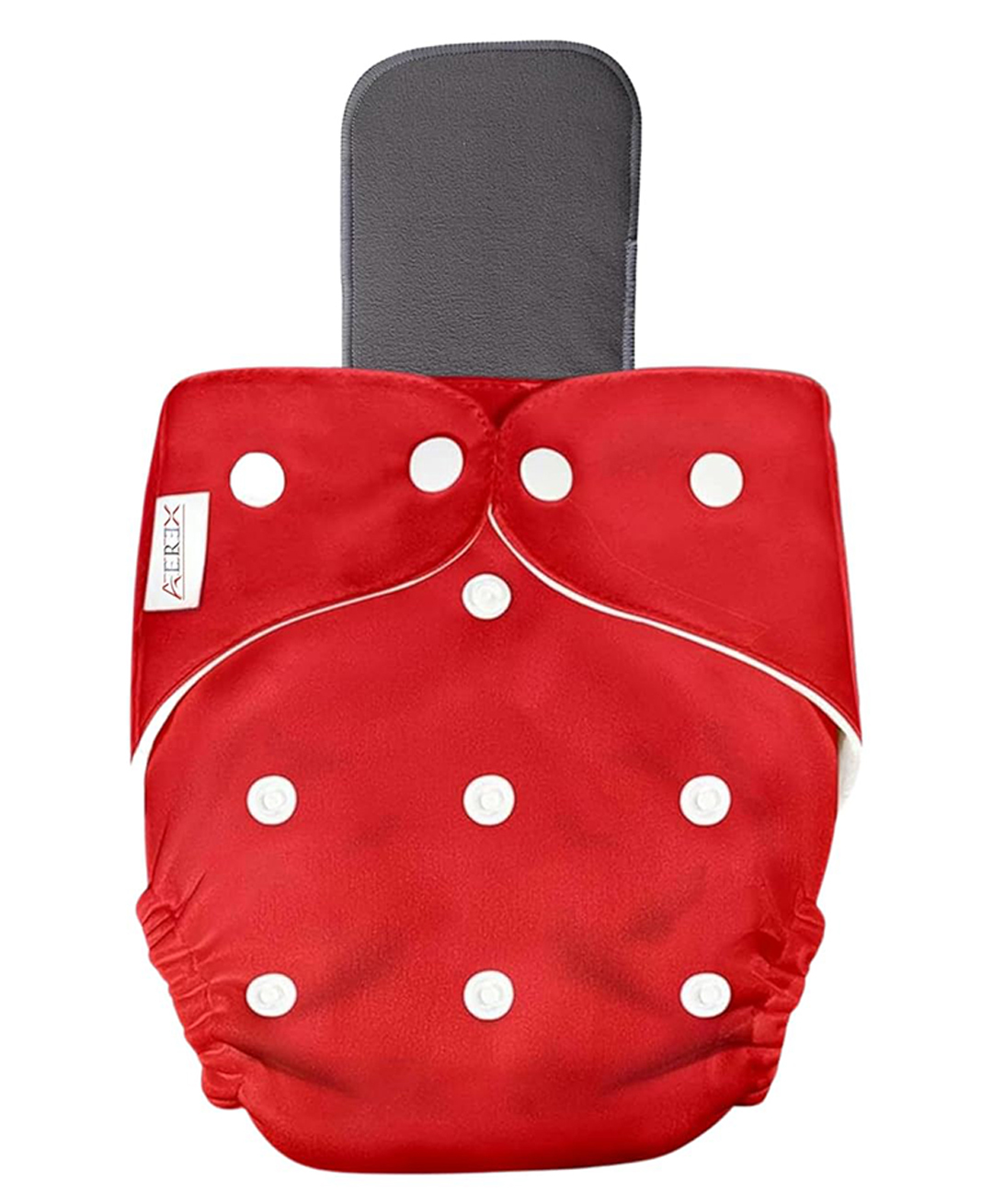 AEREX Reusable Baby 1 Cloth Diapers For 6 Months to 3 Years With 1 Black Insert Pad Leak Proof Washable Diapers For New Born Babies Adjustable Pocket Cloth Diaper Nappies (Red)-image-21