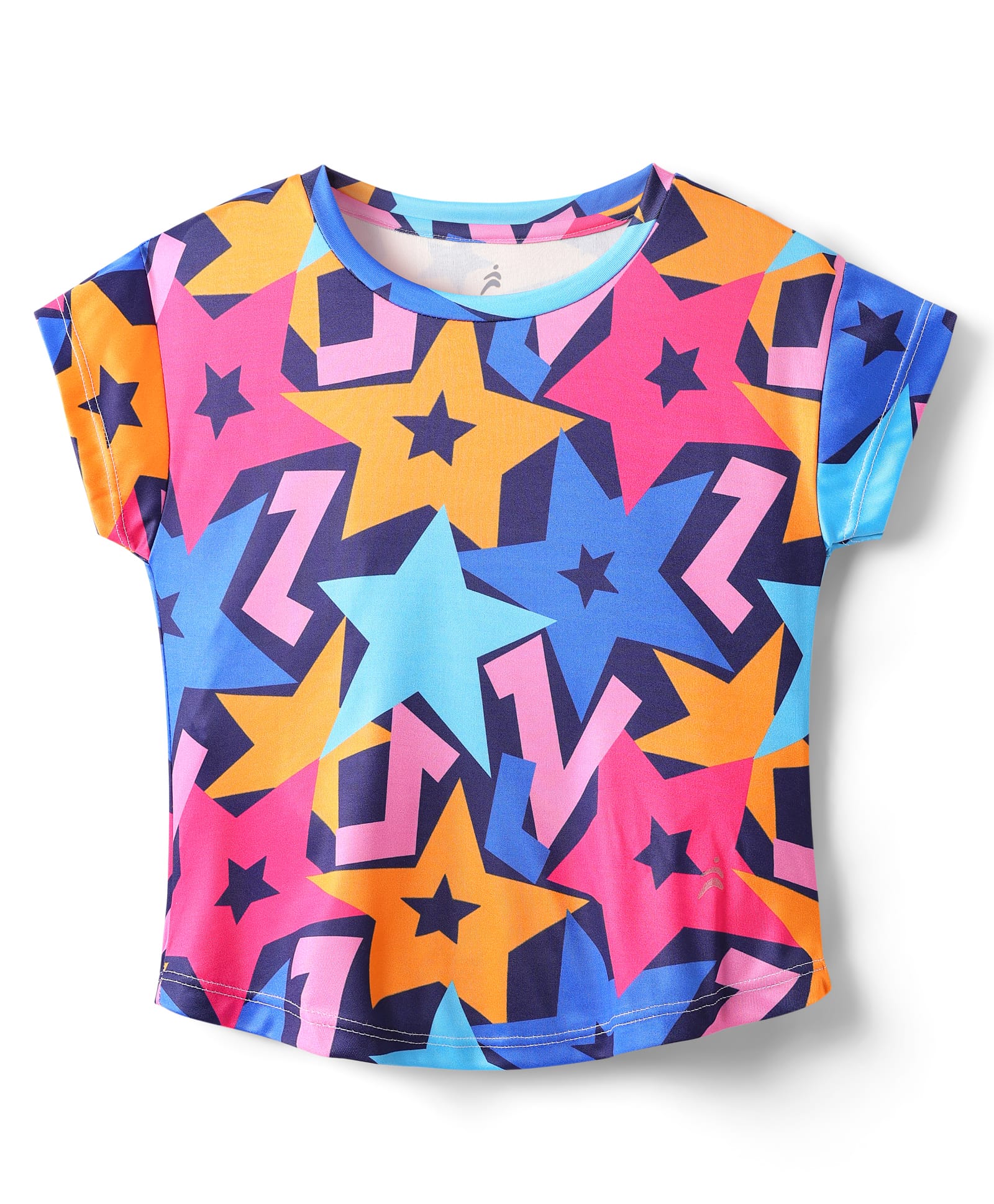 Pine Active Half Sleeves Abstract Printed T-Shirt - Pink & Orange-picture-24