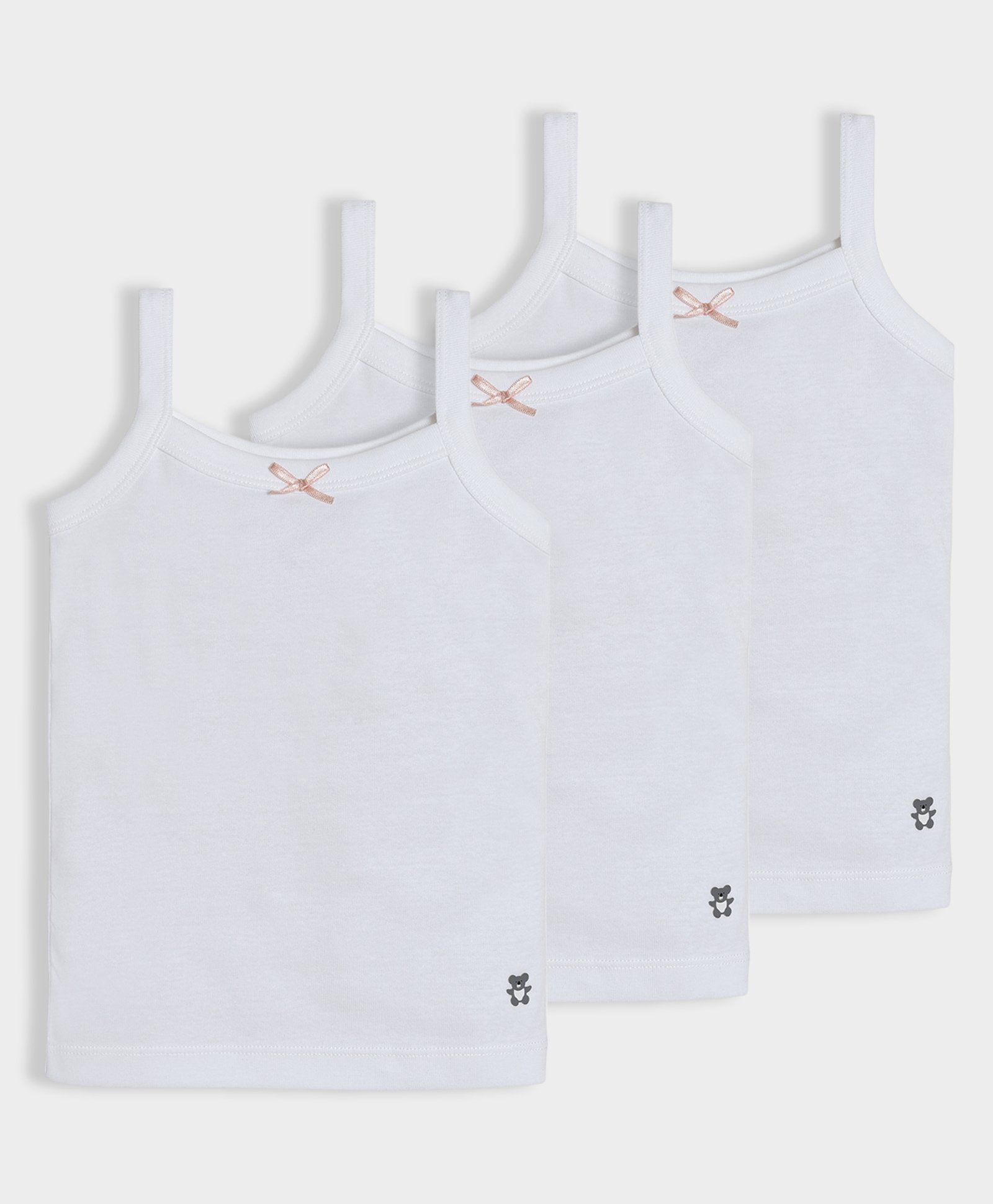 Mi Arcus 100% Cotton Pack Of 3 Sleeveless Solid Slips - White-picture-34