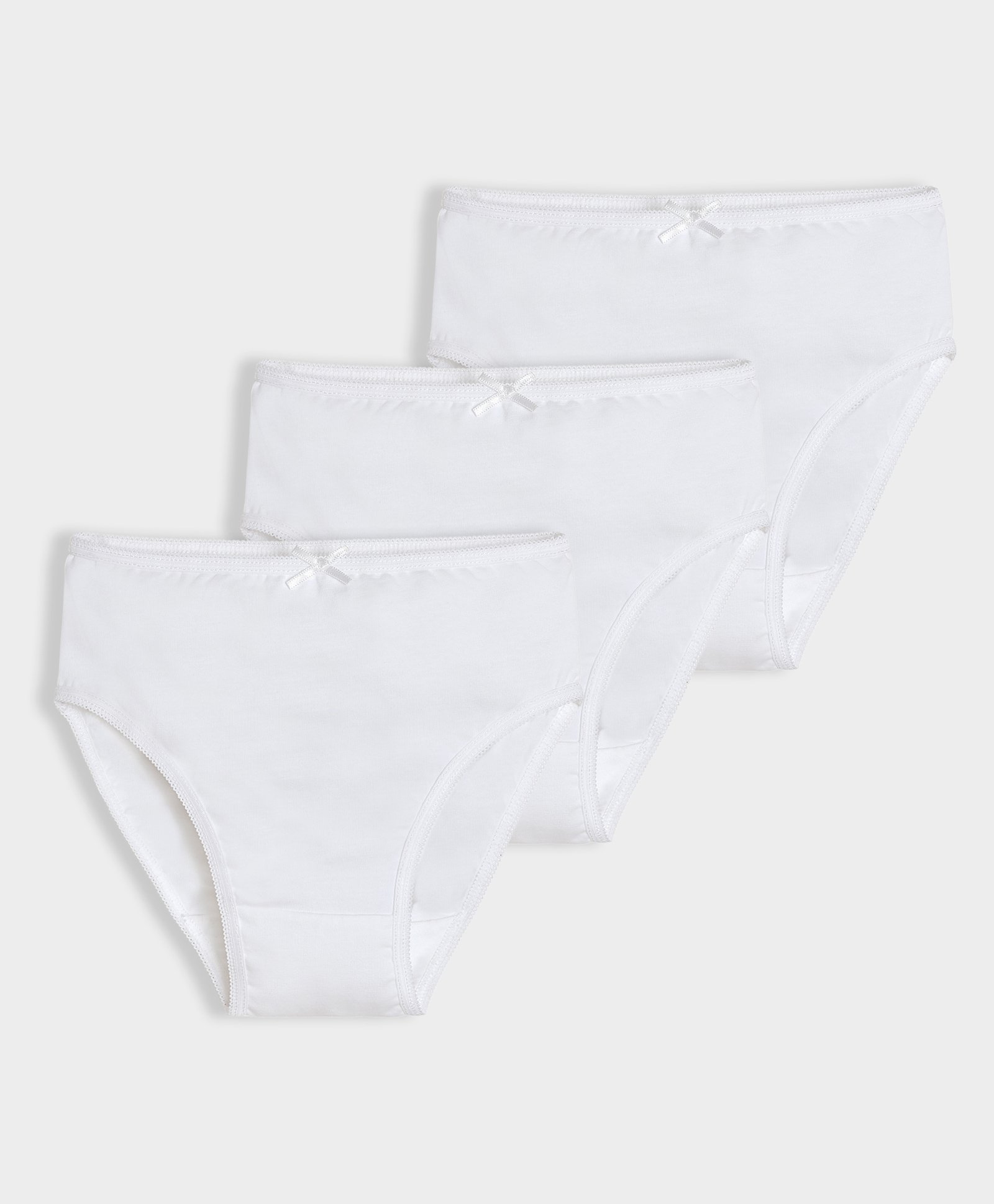Mi Arcus Cotton Spandex Pack Of 3 Solid Panties - White-picture-10
